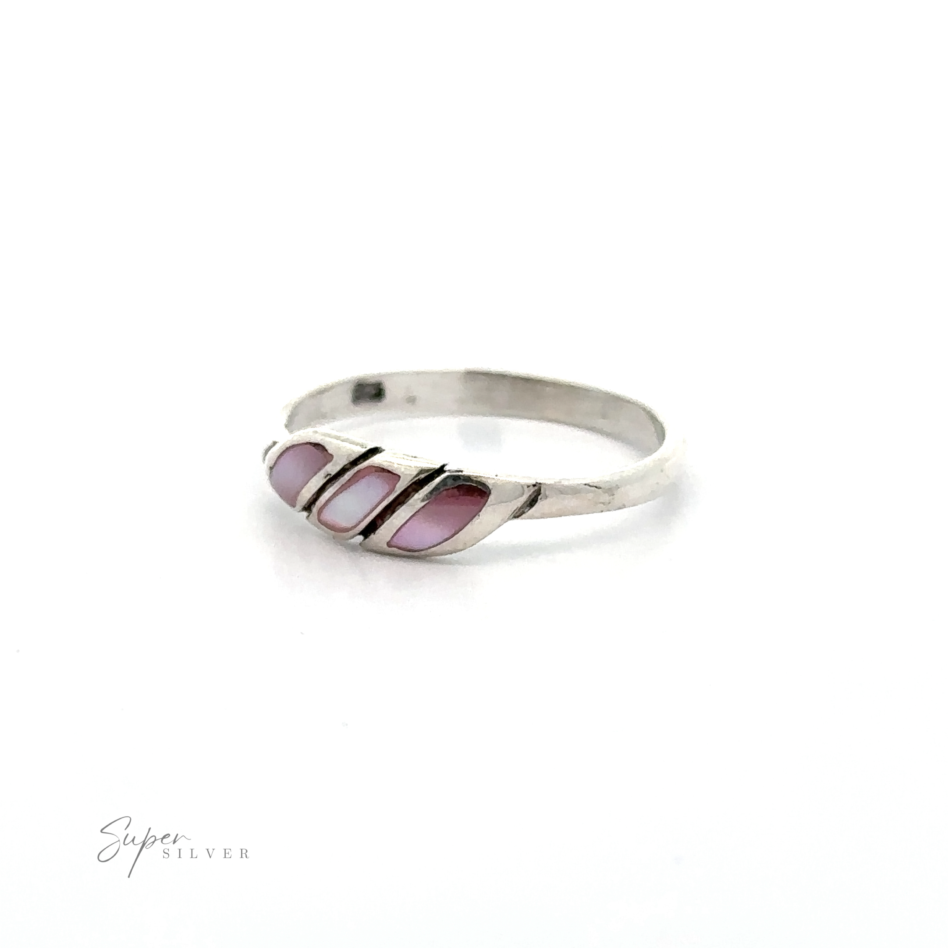 Dainty Inlay Stone Twist Ring with purple inlay stone on a white background, featuring a chic twist design.