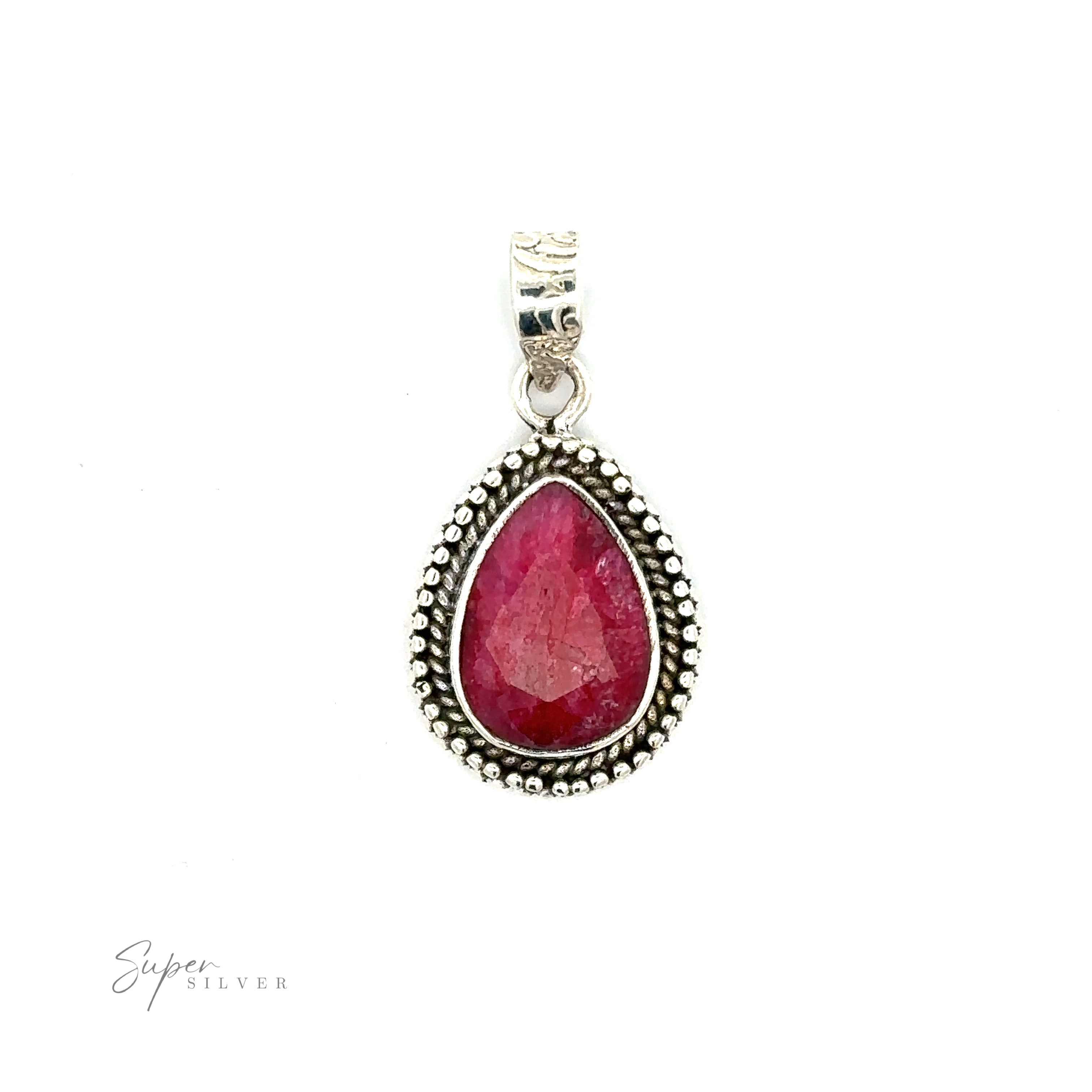 A Teardrop Stone Pendant With Bead Design.