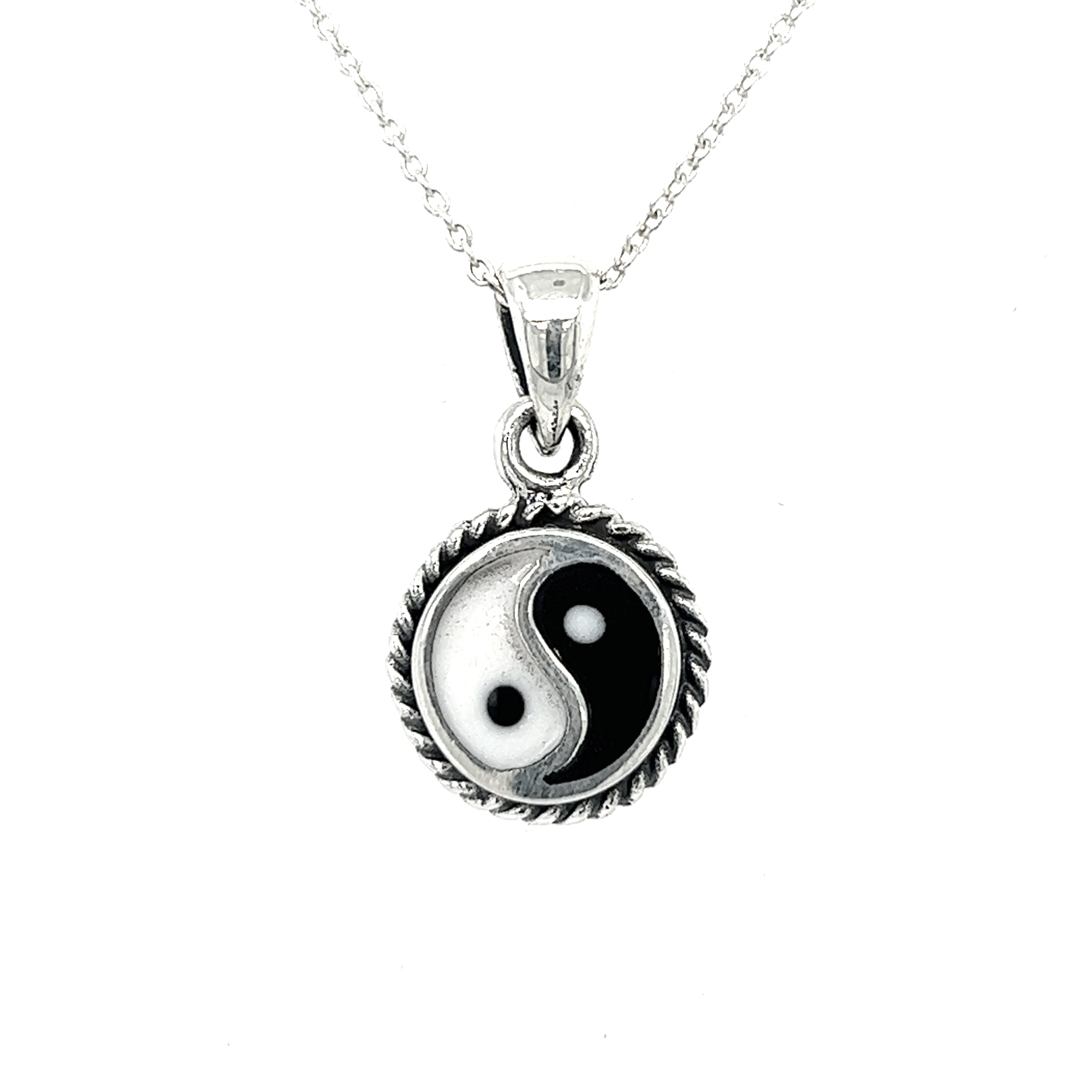 These Various Yin-Yang Pendants feature a silver design representing interconnectedness and balance through a black and white yin yang motif.