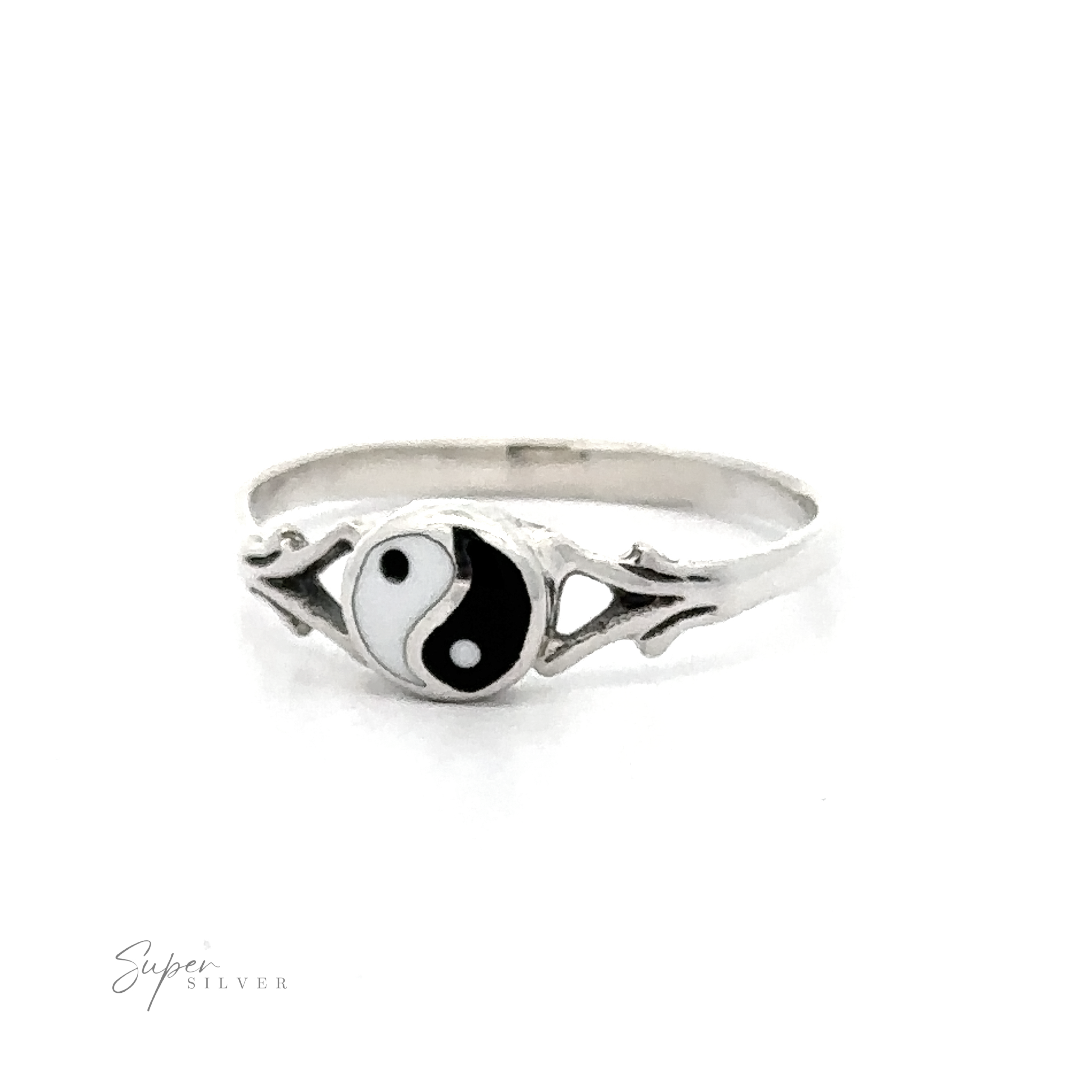 Silver yin deals yang ring