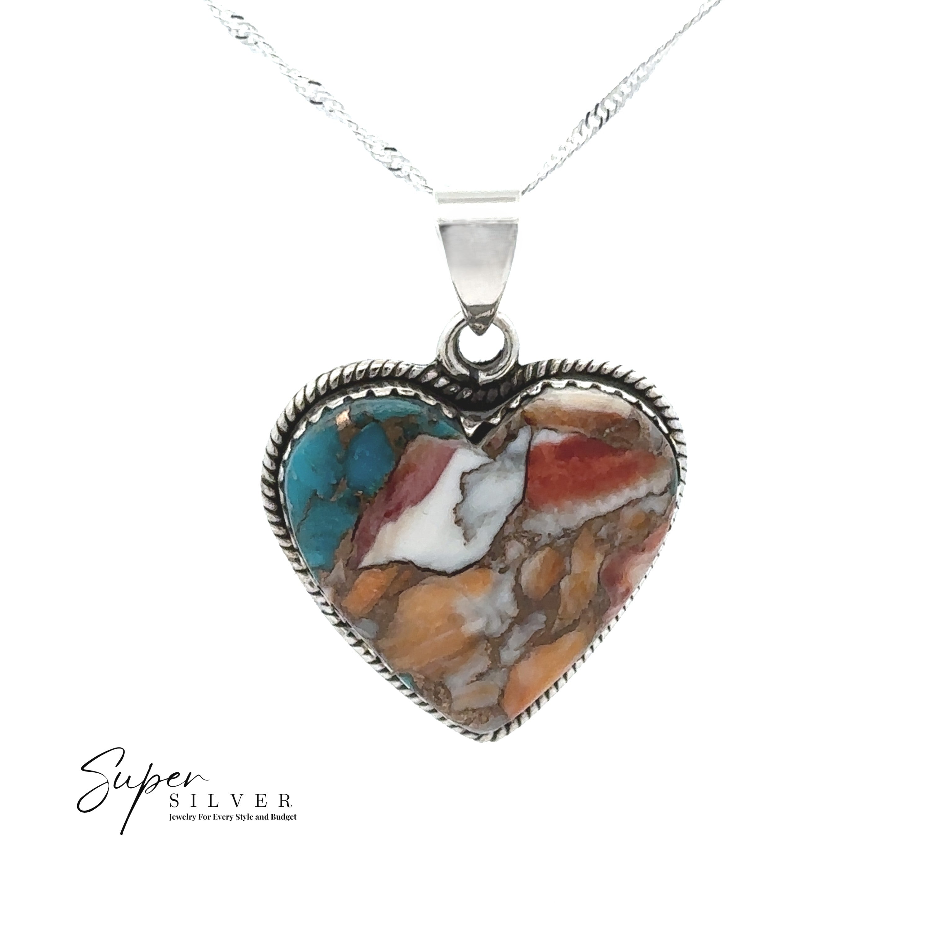 Oyster Turquoise Heart Pendant