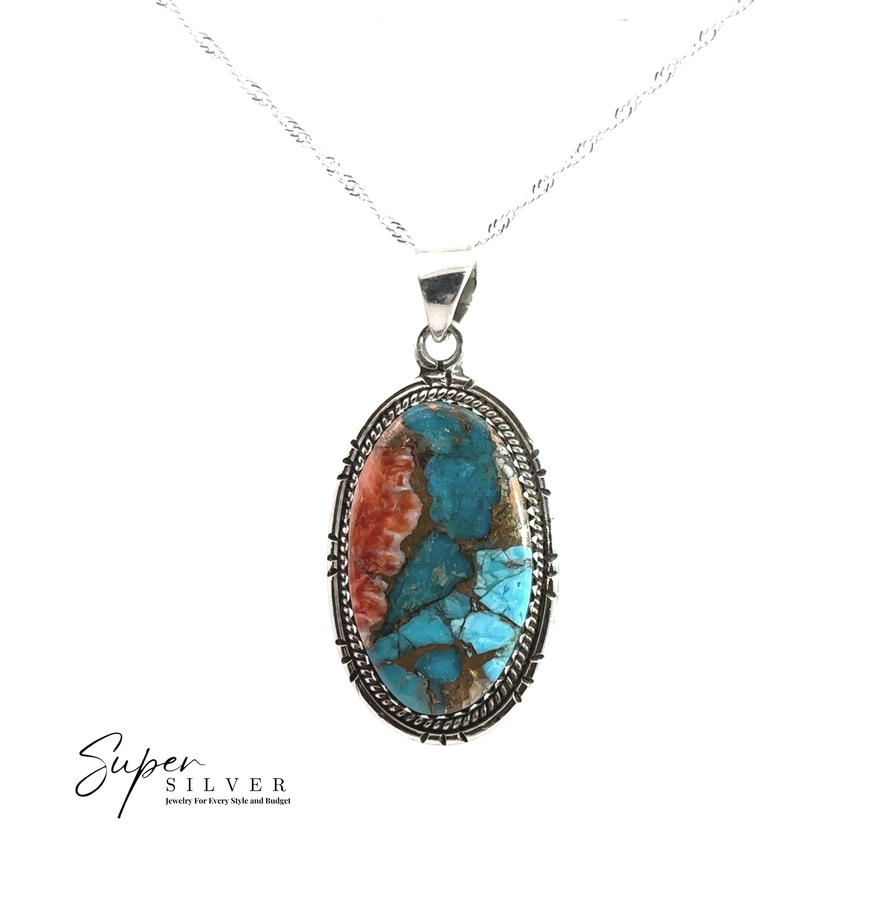 Oyster Turquoise Sunset Pendant