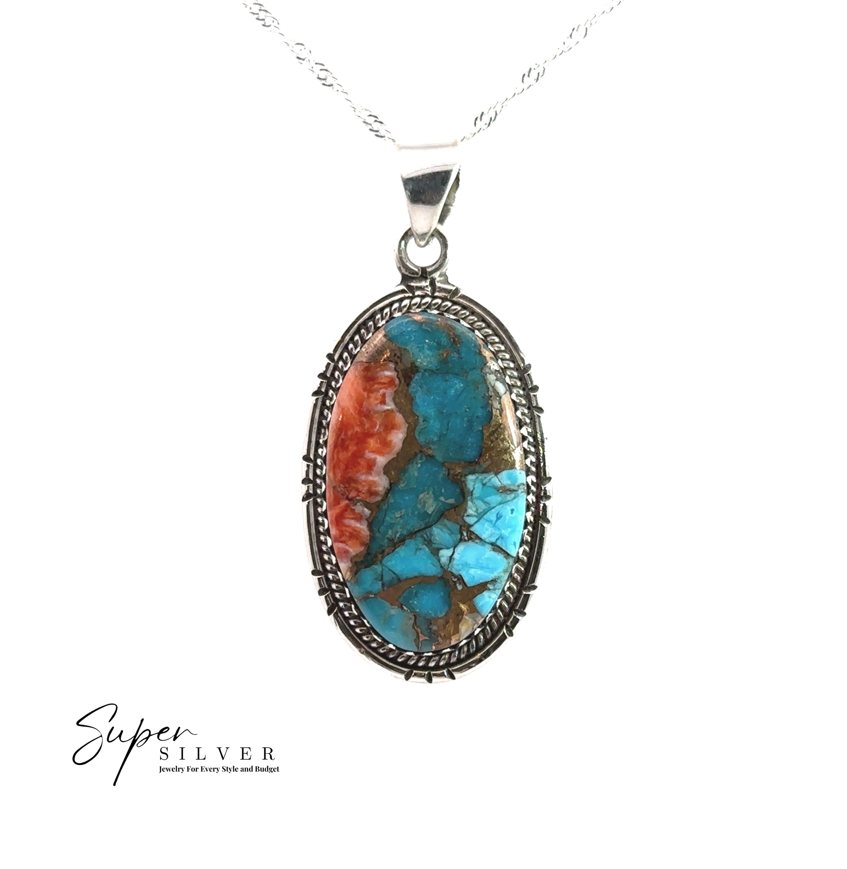 Oyster Turquoise Sunset Pendant
