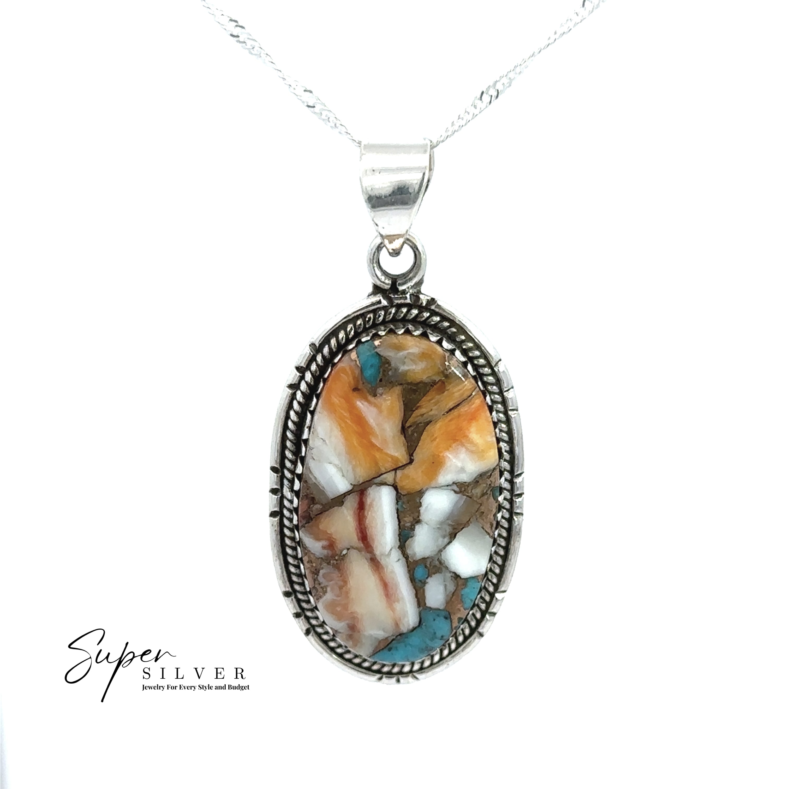 Oyster Turquoise Sunset Pendant