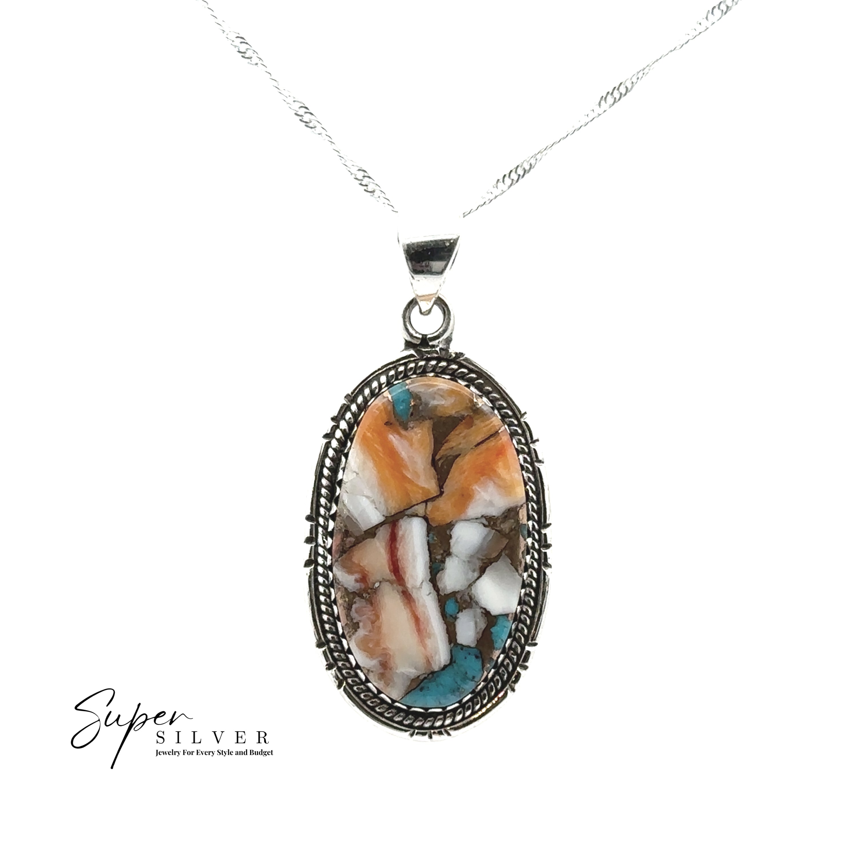 Oyster Turquoise Sunset Pendant