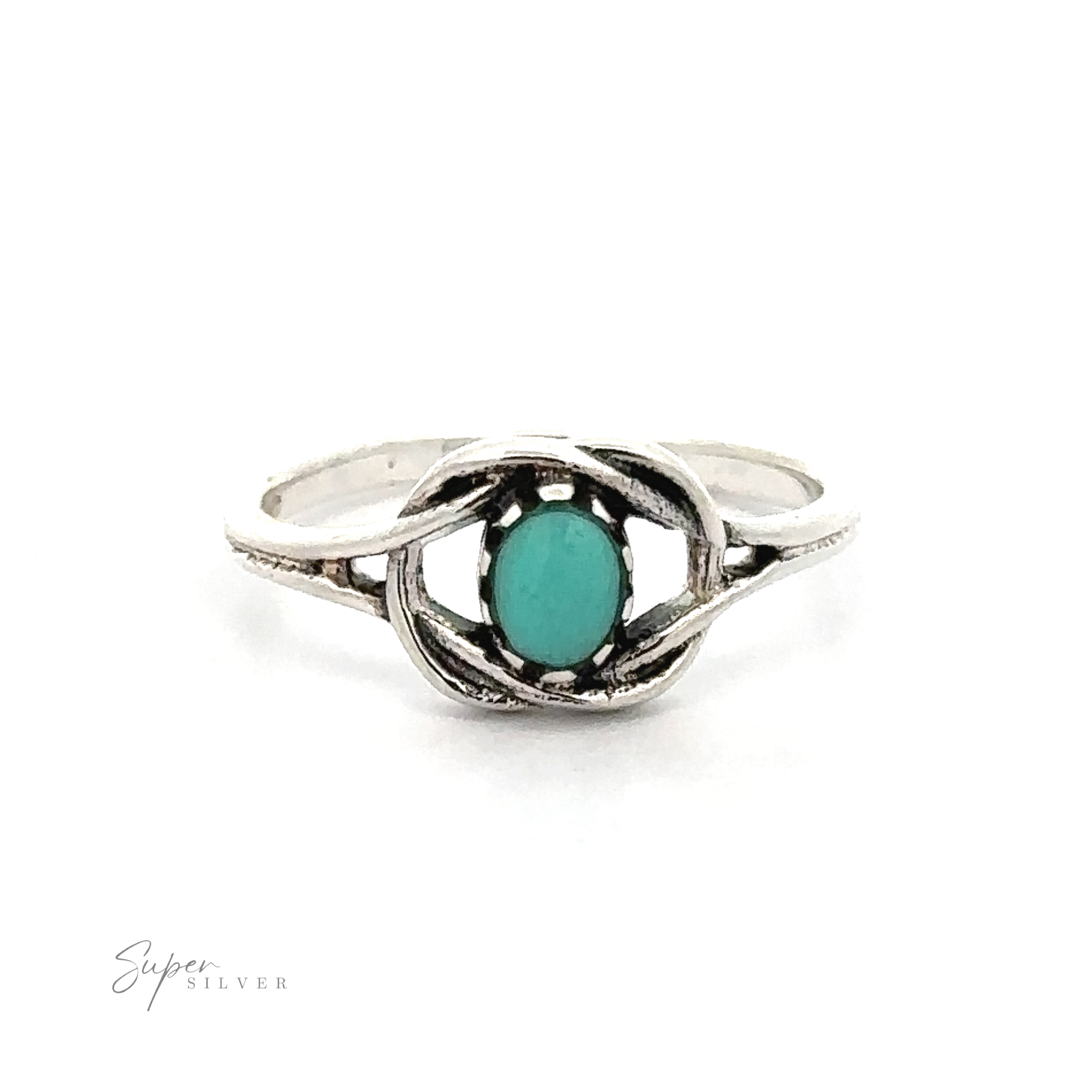 A Delicate Knot Ring with Oval Stone, perfect for adding a boho vibe to your look.