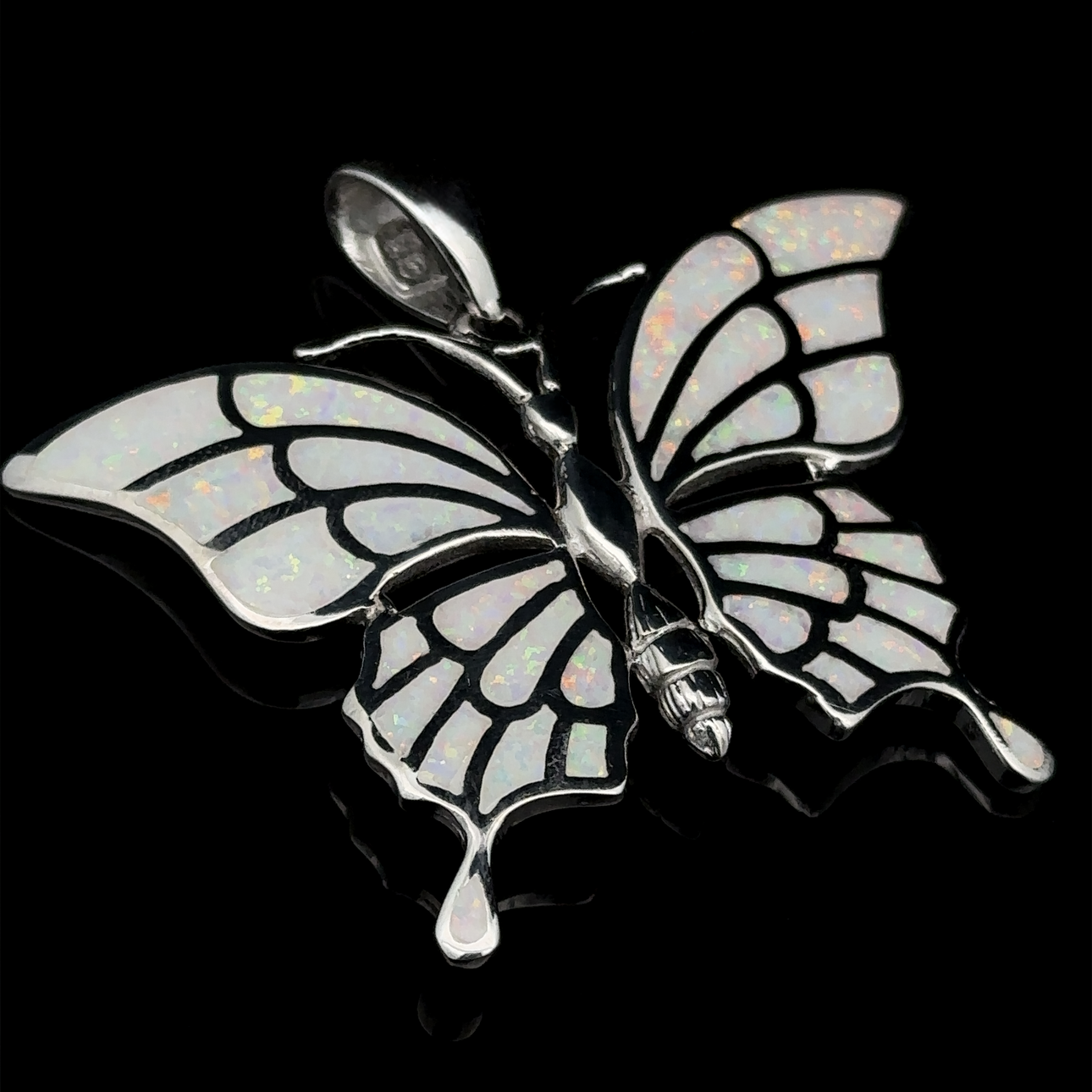Statement Lab-Created Opal Butterfly Pendant
