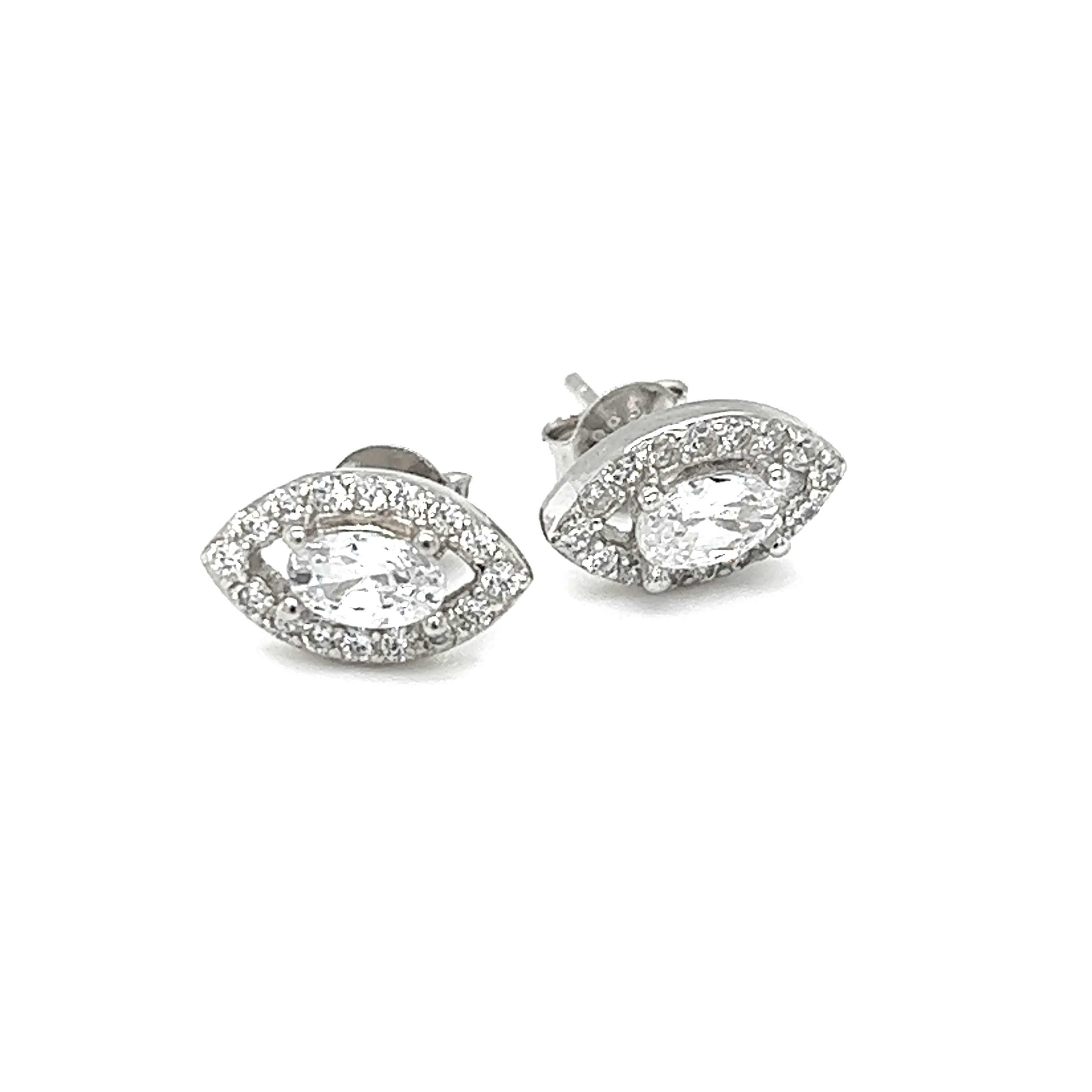 A pair of Marquise Shaped Cubic Zirconia Studs earrings from Super Silver.