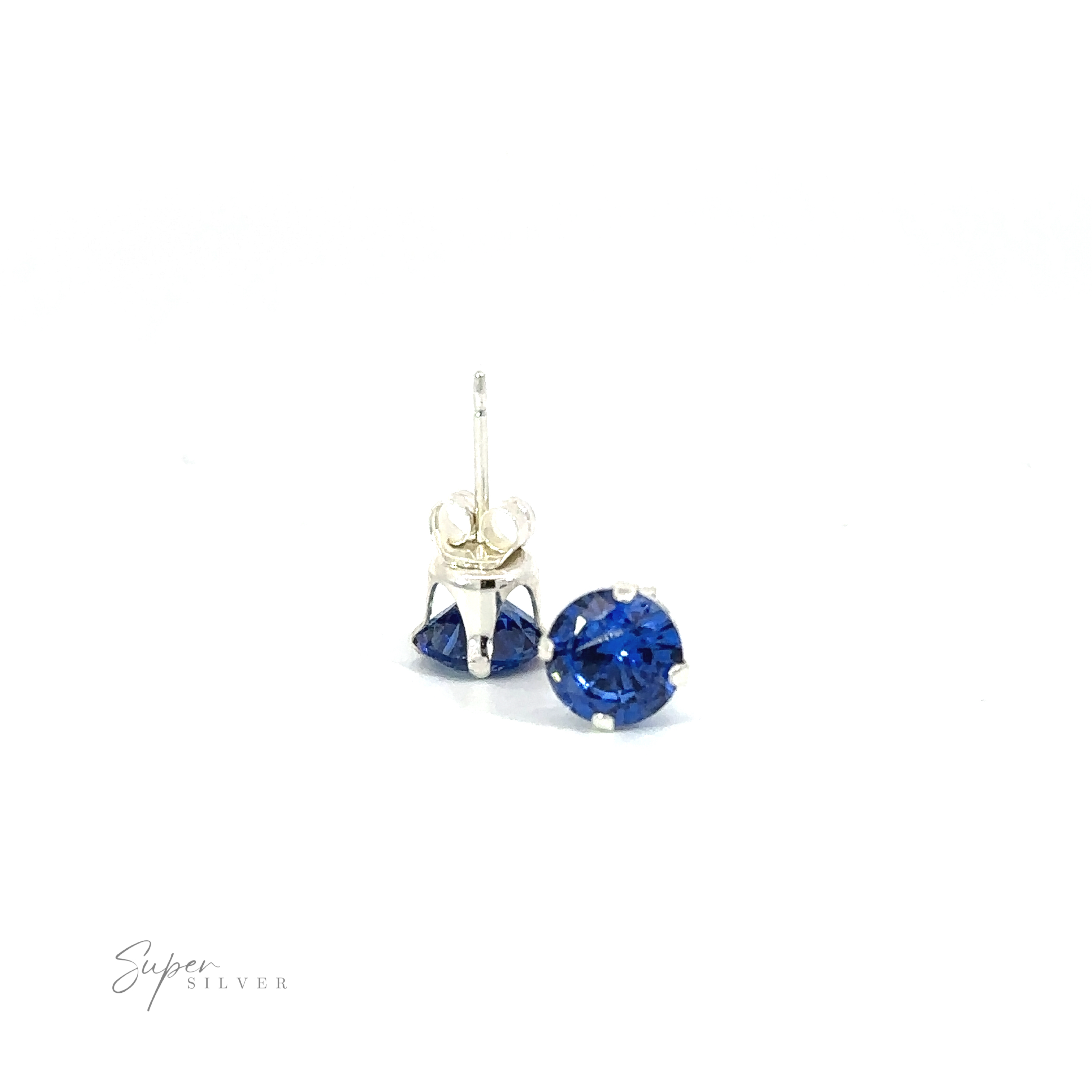 A pair of Round CZ Studs against a white background.