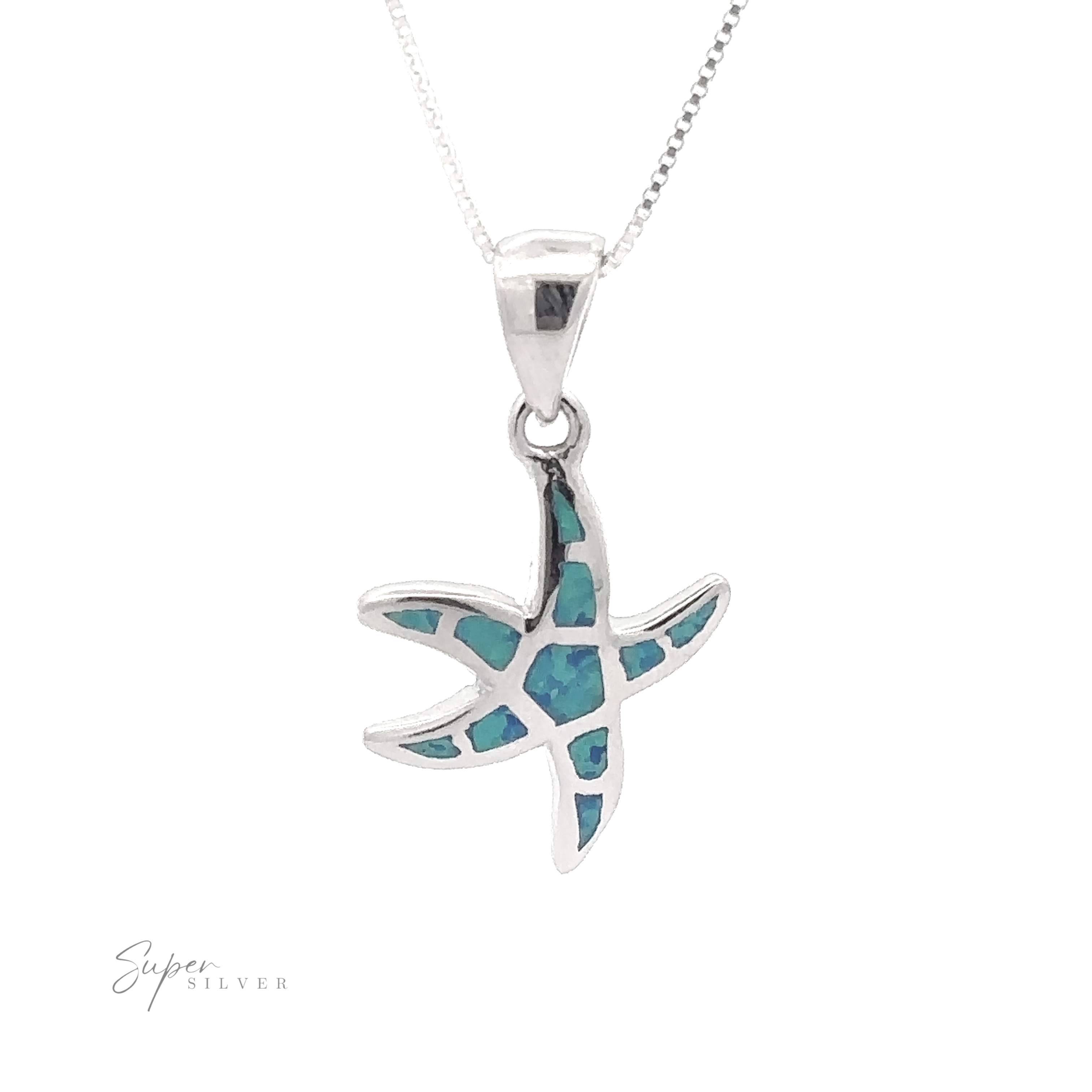 Lab-Created Opal Sea Star Pendant