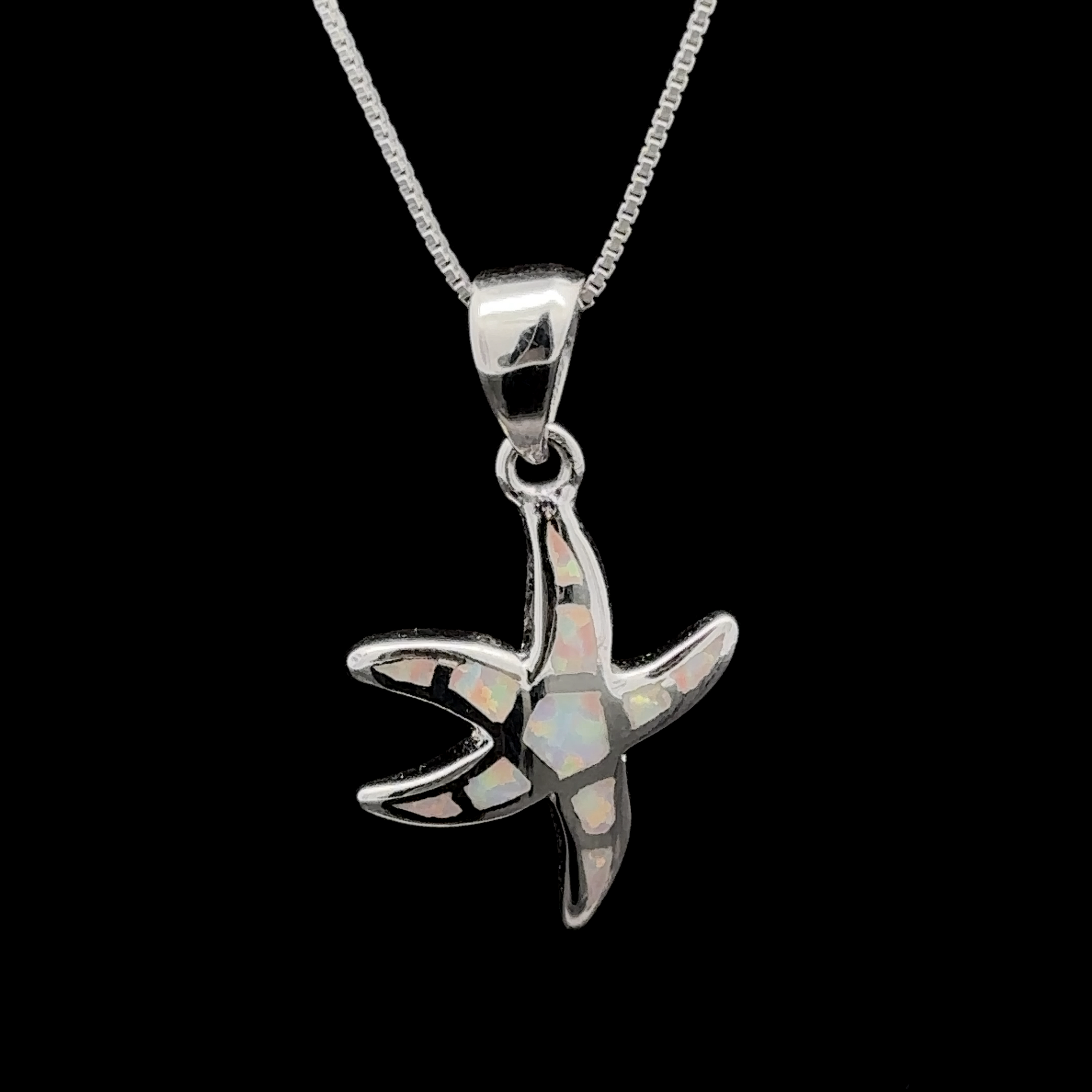 Lab-Created Opal Sea Star Pendant