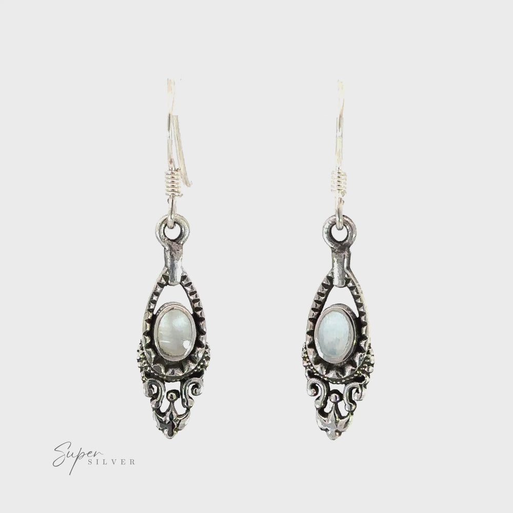 
                  
                    Load and play video in Gallery viewer, Delicate Victorian Stone Earrings
                  
                