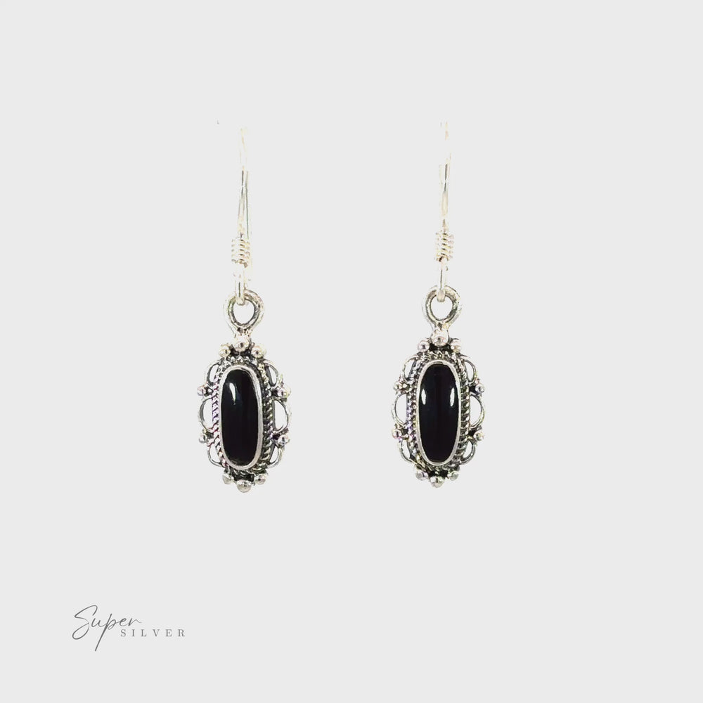 
                  
                    Load and play video in Gallery viewer, Dainty Vintage Inspired Oval Inlaid Stone Earrings
                  
                