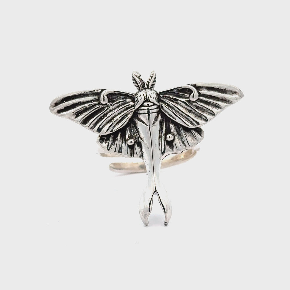 
                  
                    Load and play video in Gallery viewer, Statement Lunar Moth Ring
                  
                