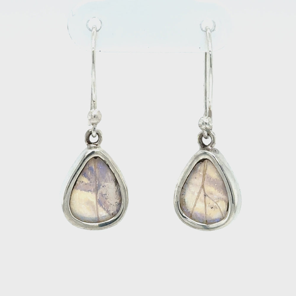 
                  
                    Load and play video in Gallery viewer, Small Wide Teardrop Butterfly Wing Earrings
                  
                