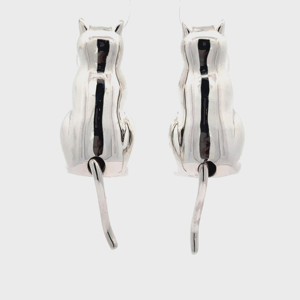 
                  
                    Load and play video in Gallery viewer, Silver Cat Earrings
                  
                