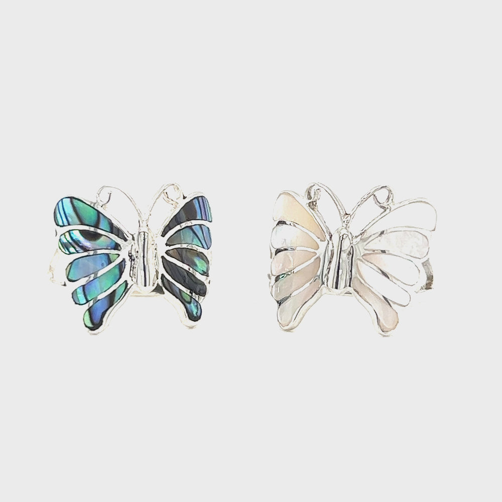 
                  
                    Load and play video in Gallery viewer, Elegant Butterfly Inlay Ring with Swirly Antennae
                  
                