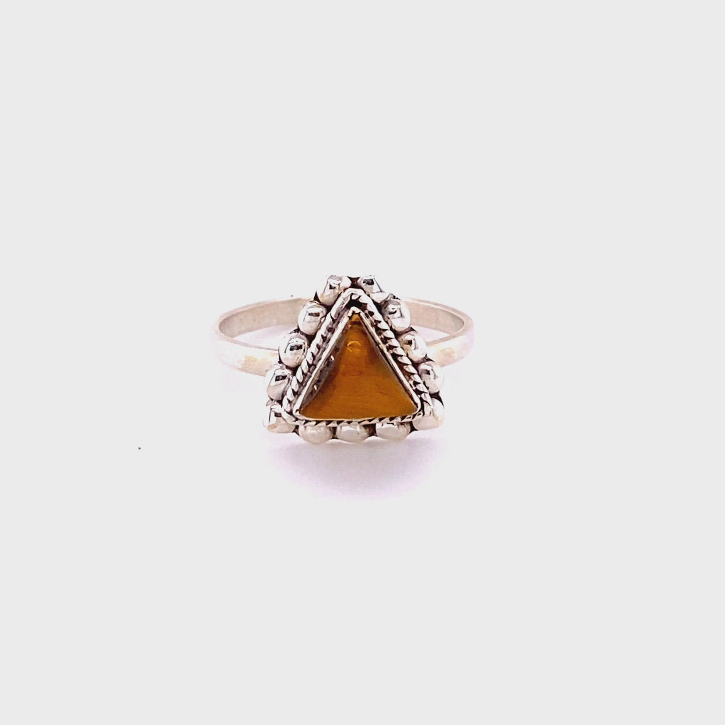 
                  
                    Load and play video in Gallery viewer, Triangle Gemstone Ring with Beads
                  
                