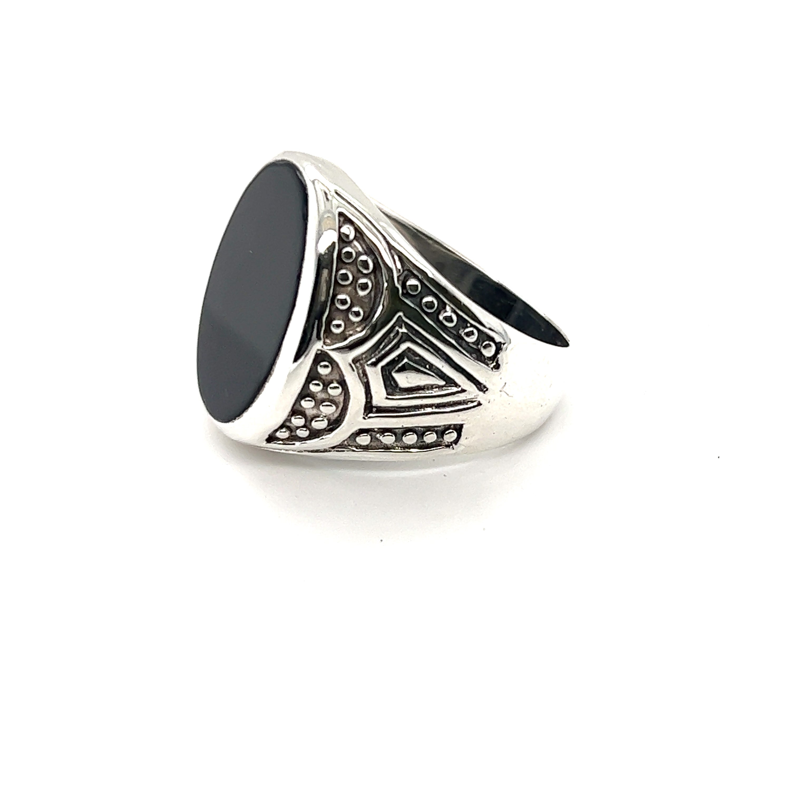 Signet Ring 925 sterling silver with outlet Onyx Stone