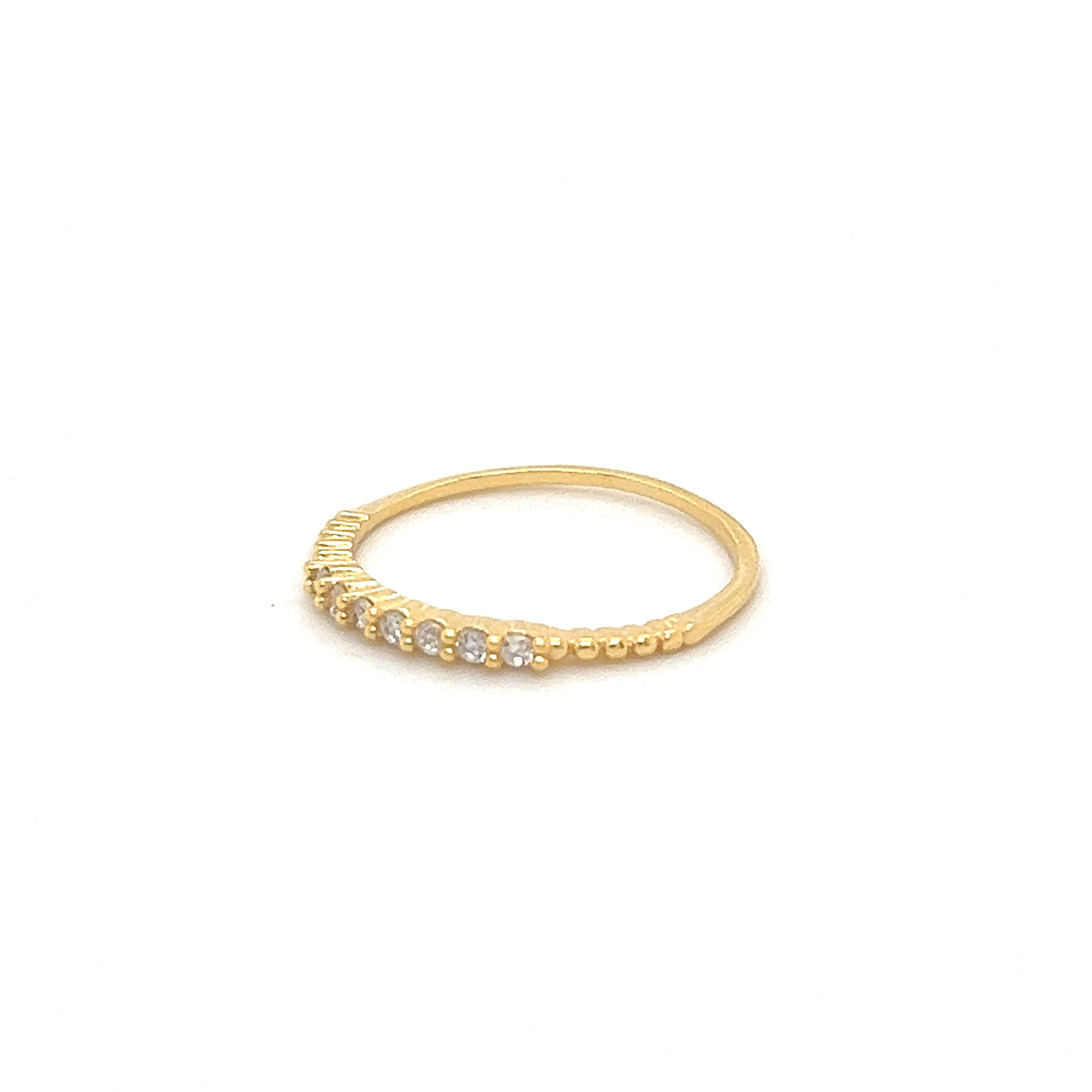 A Delicate Cubic Zirconia Stackable Ring with diamonds and cubic zirconia.