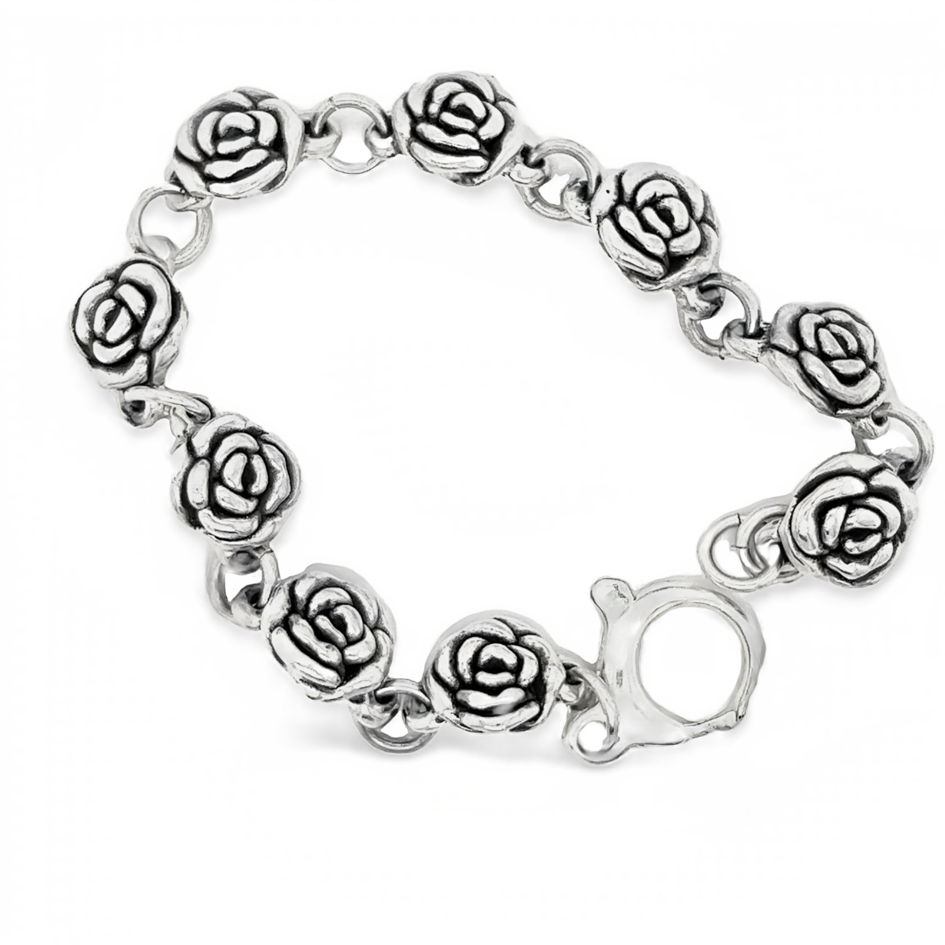 Chic Link Rose Bracelet – Super Silver