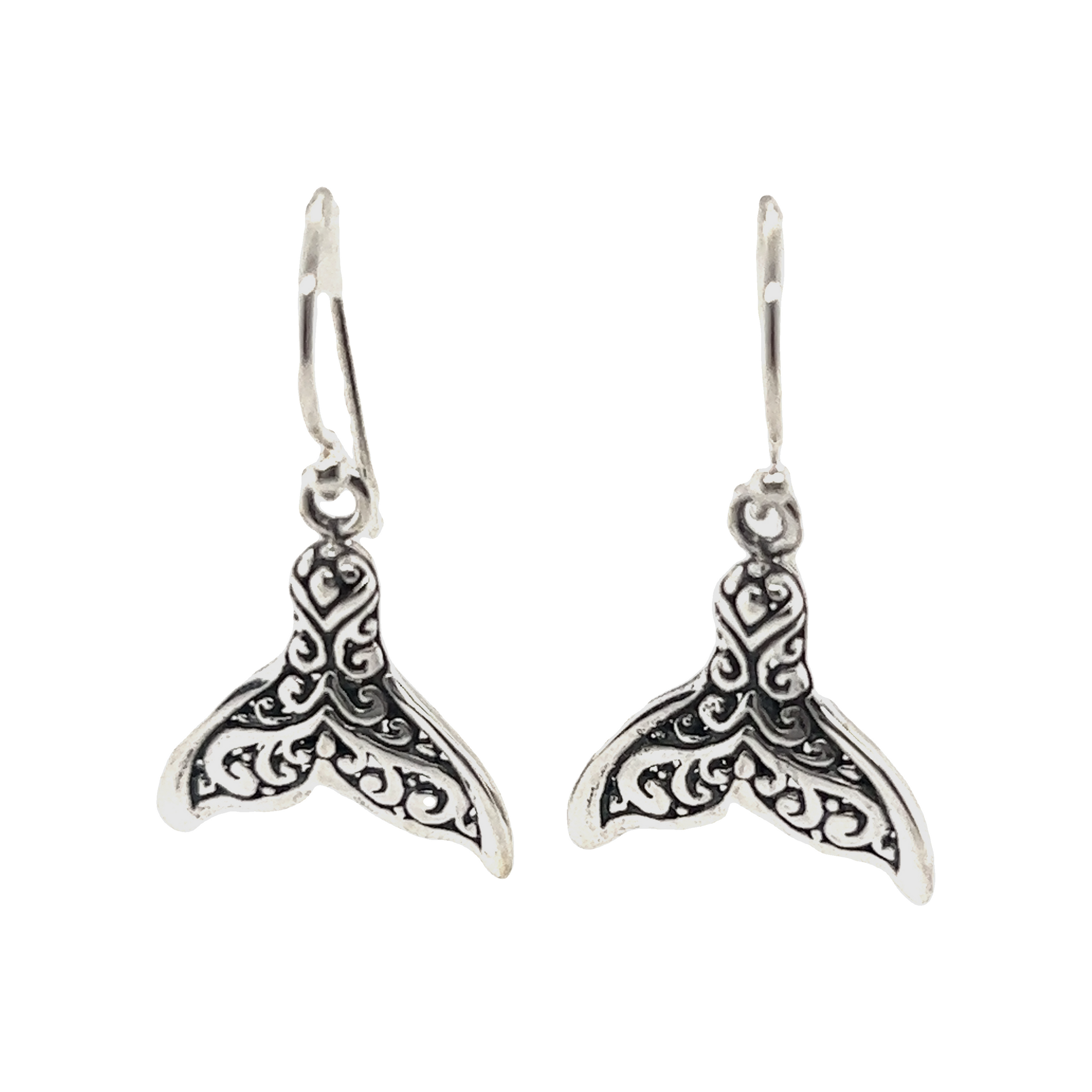 Enchanting Filigree Whale Tail Earrings