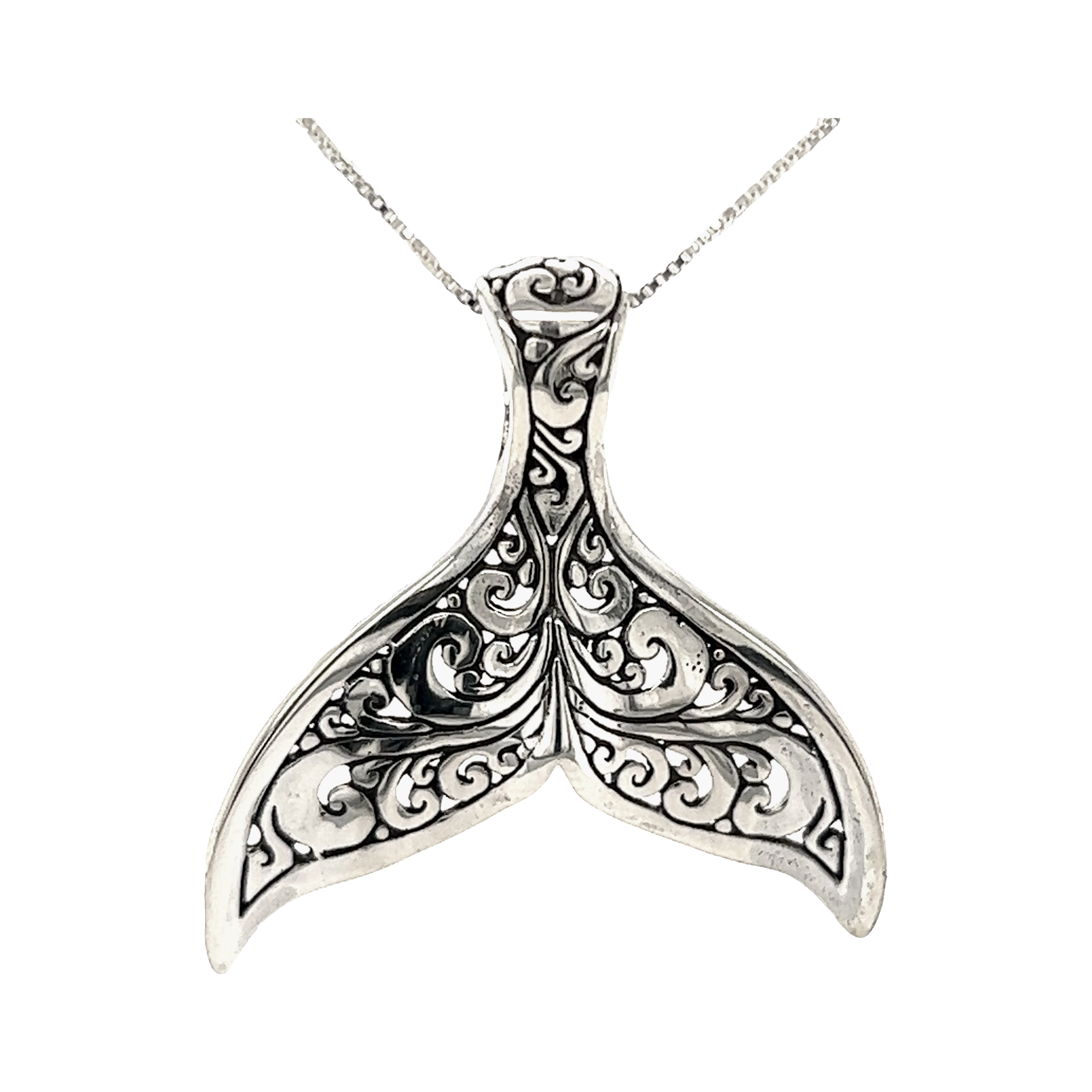 Whale tail 2025 silver pendant