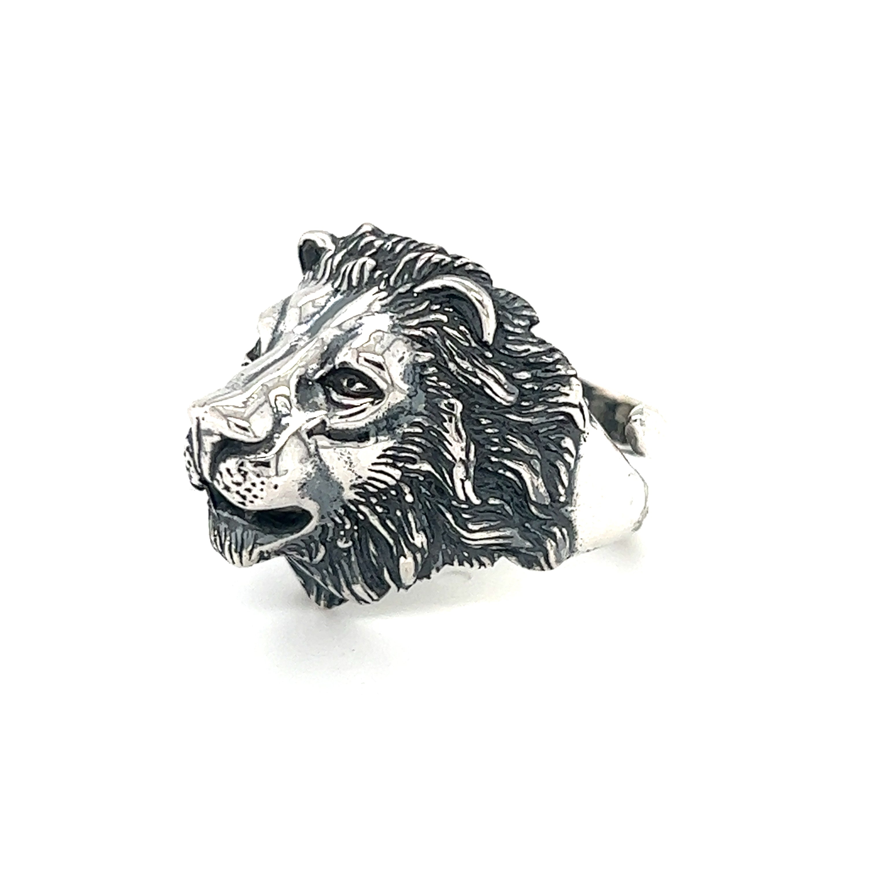 Lion head ring on sale silver