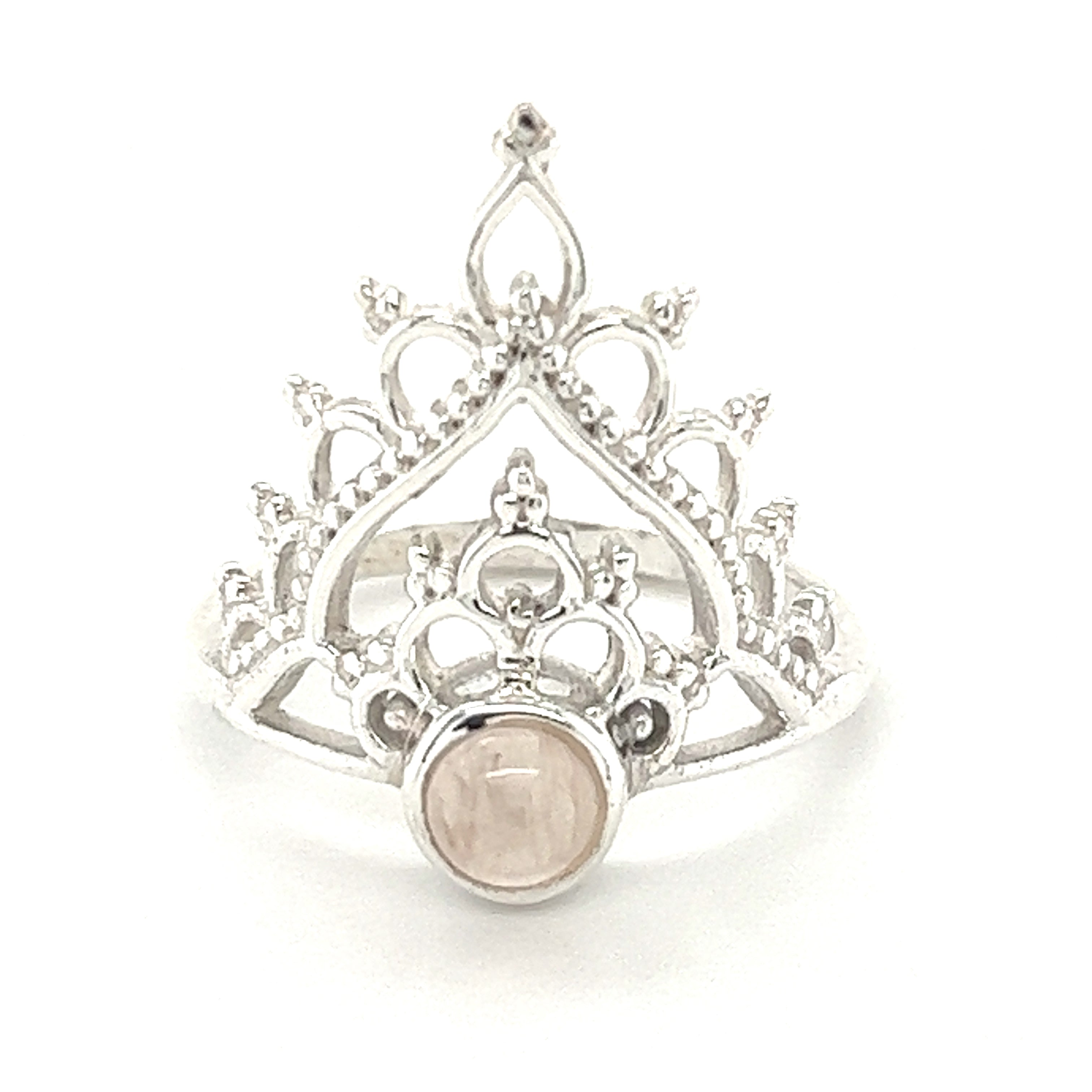 A Super Silver Henna Crown Ring with Natural Gemstones.