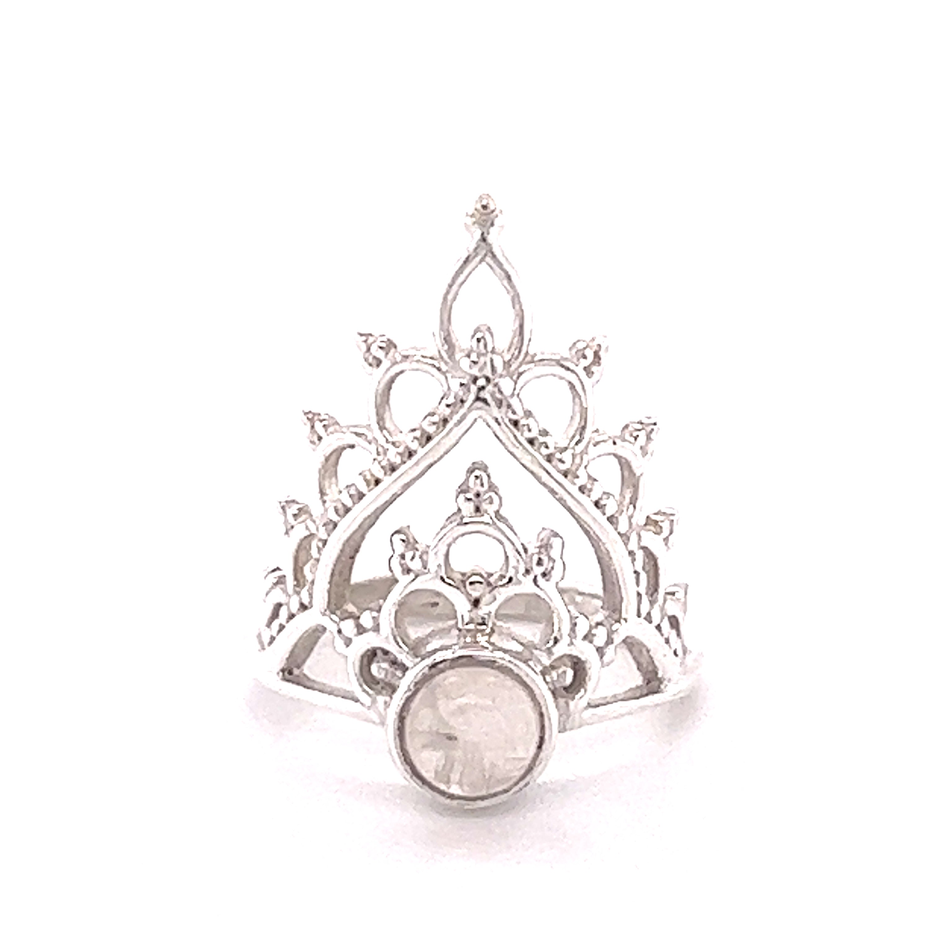 A Super Silver Henna Crown Ring with Natural Gemstones.