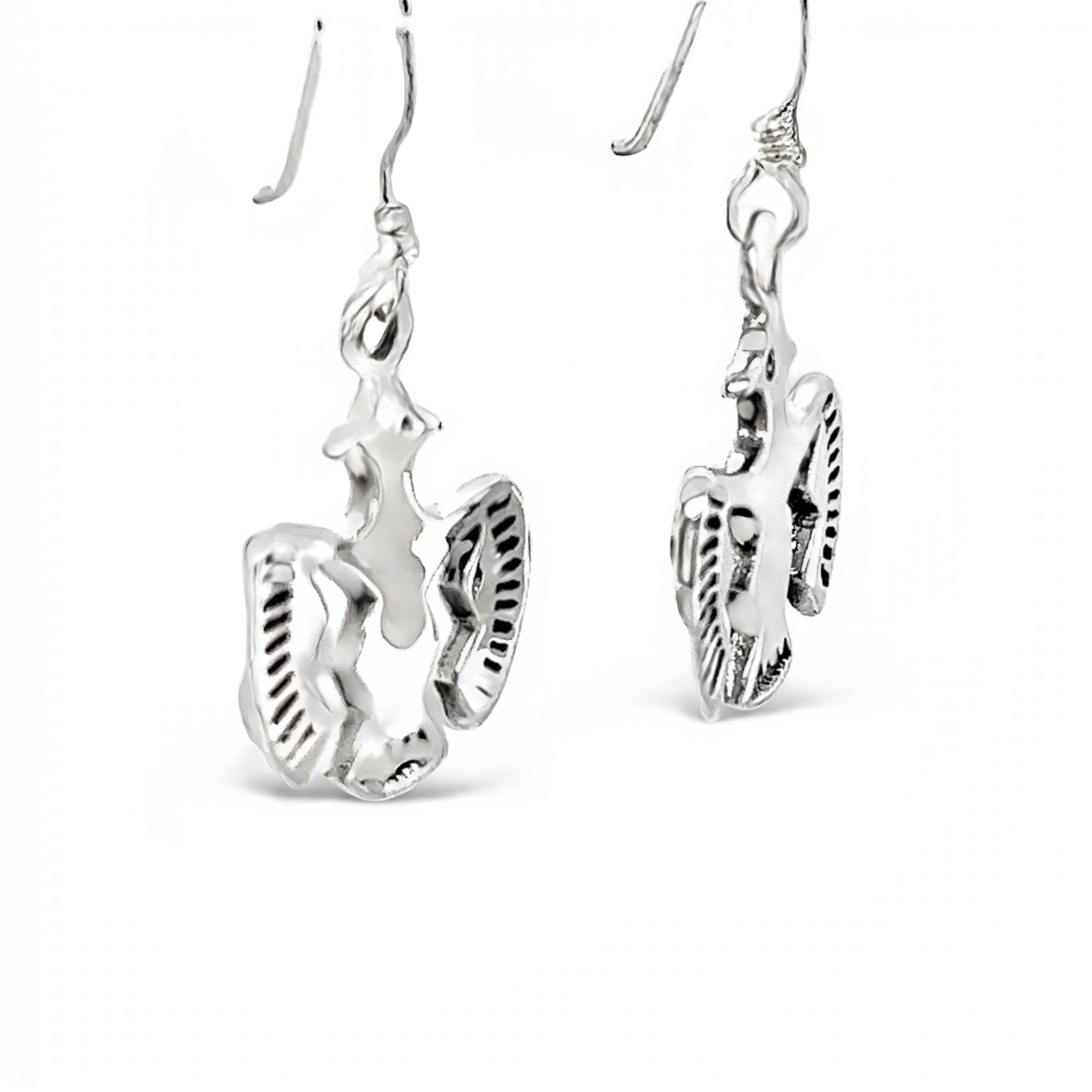 These Super Silver Thunderbird Earrings are the perfect addition to any outfit, featuring a stunning eagle design.