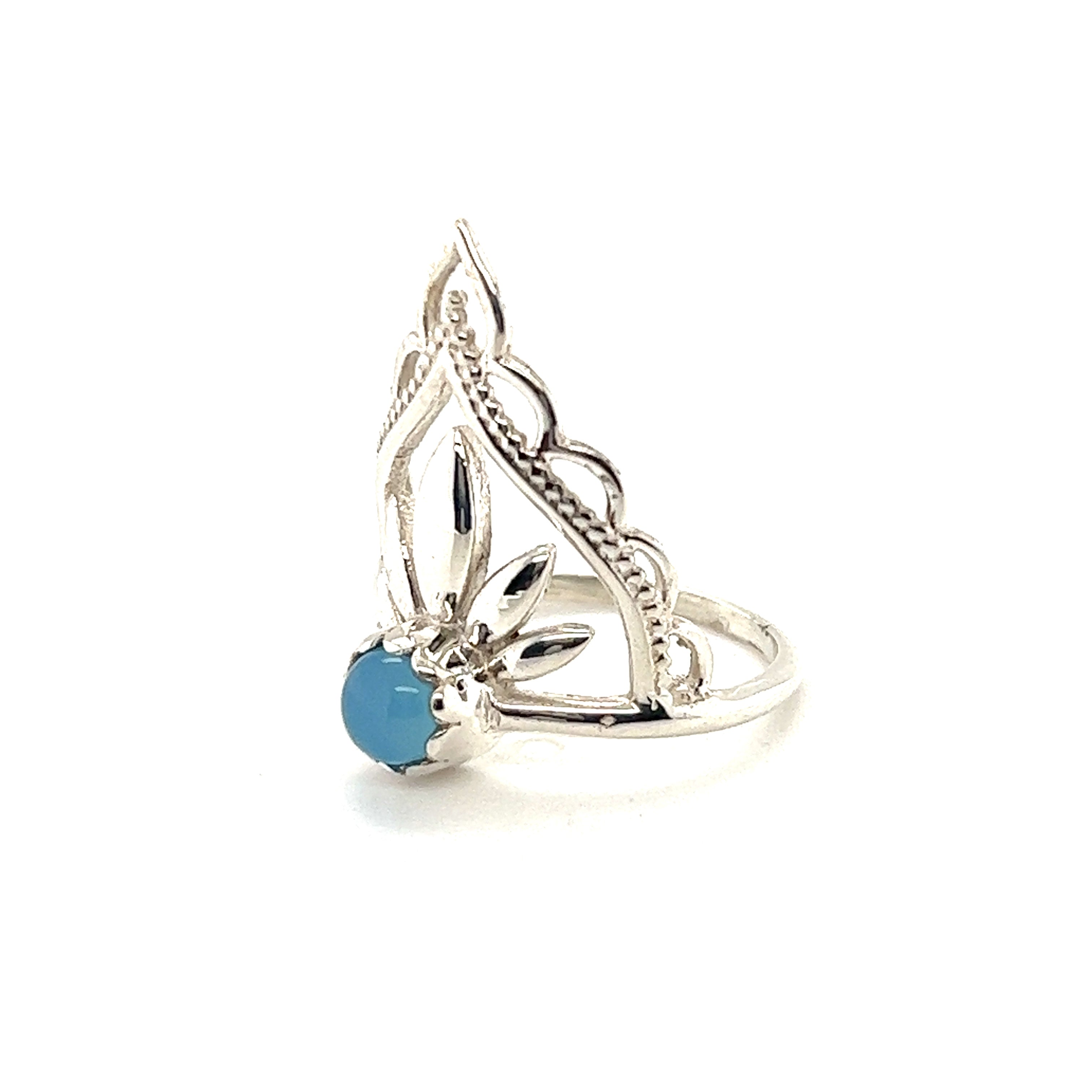 A Mandala Flower Crown Ring with Natural Gemstones, perfect for the boho enthusiast.