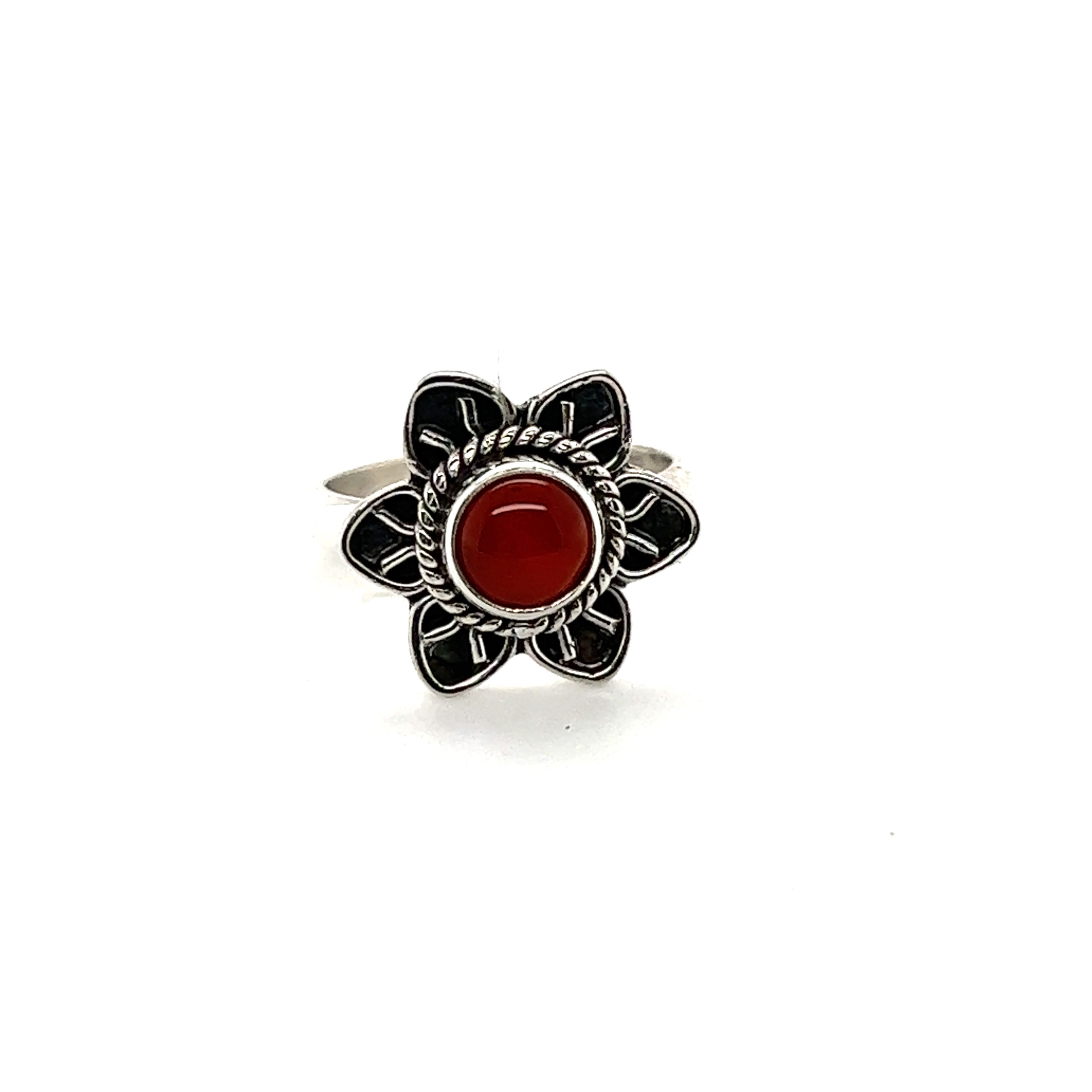 A Super Silver Enchanting Flower Ring with Natural Gemstones.