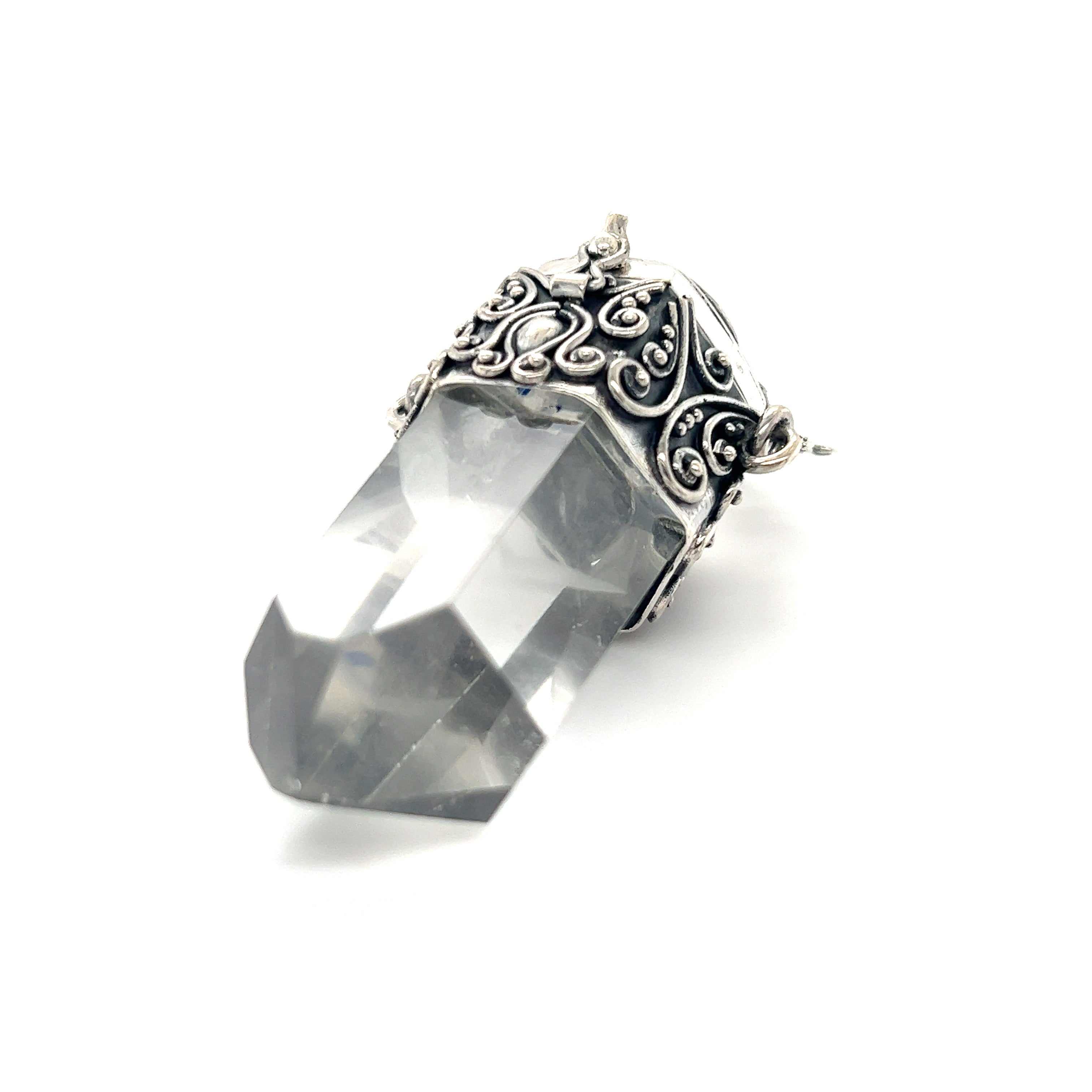 An ornate Super Silver pendant with a Phantom Crystal Poison stone, perfect for creating a statement jewelry line.