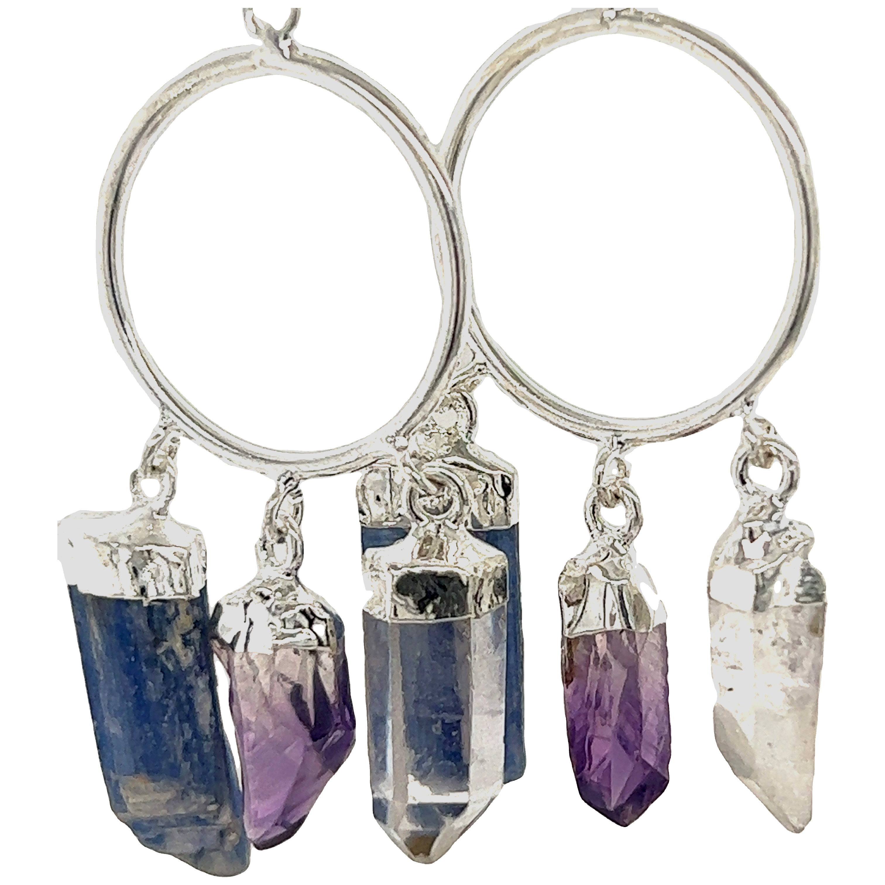 These Super Silver Boho Crystal Chandelier earrings feature captivating crystal designs.