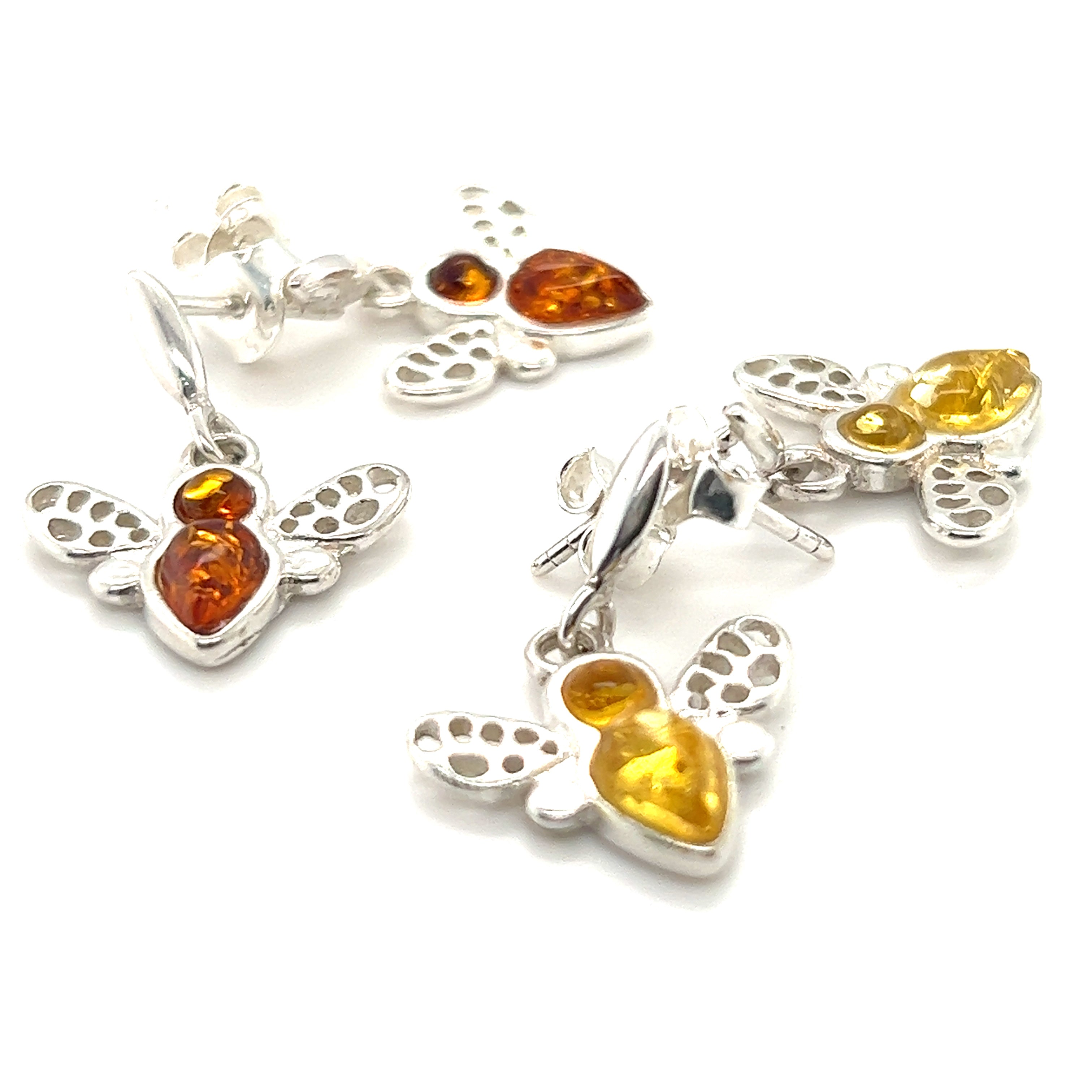 Super Silver's Cute Amber Bee Earrings.