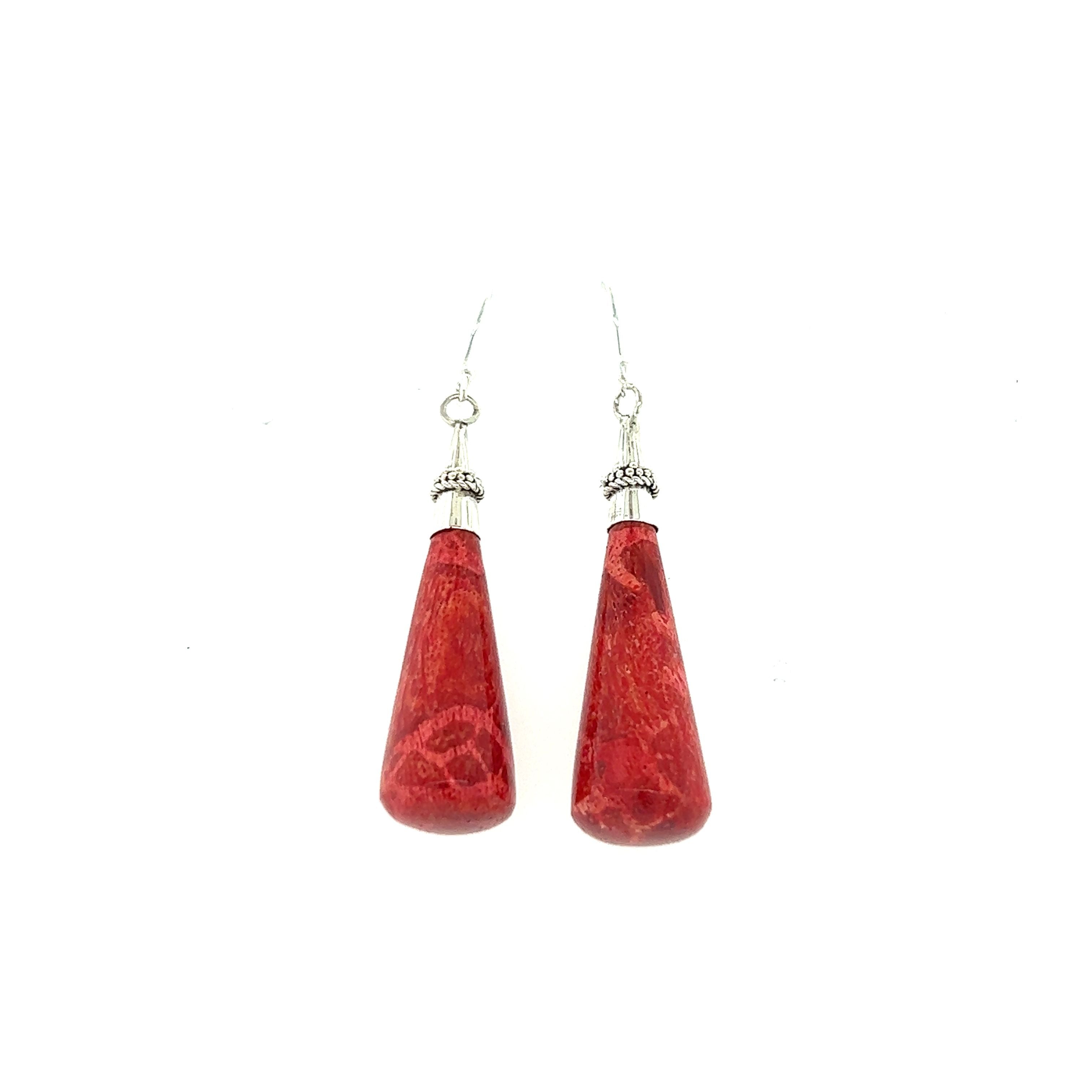 Coral on sale drop earrings