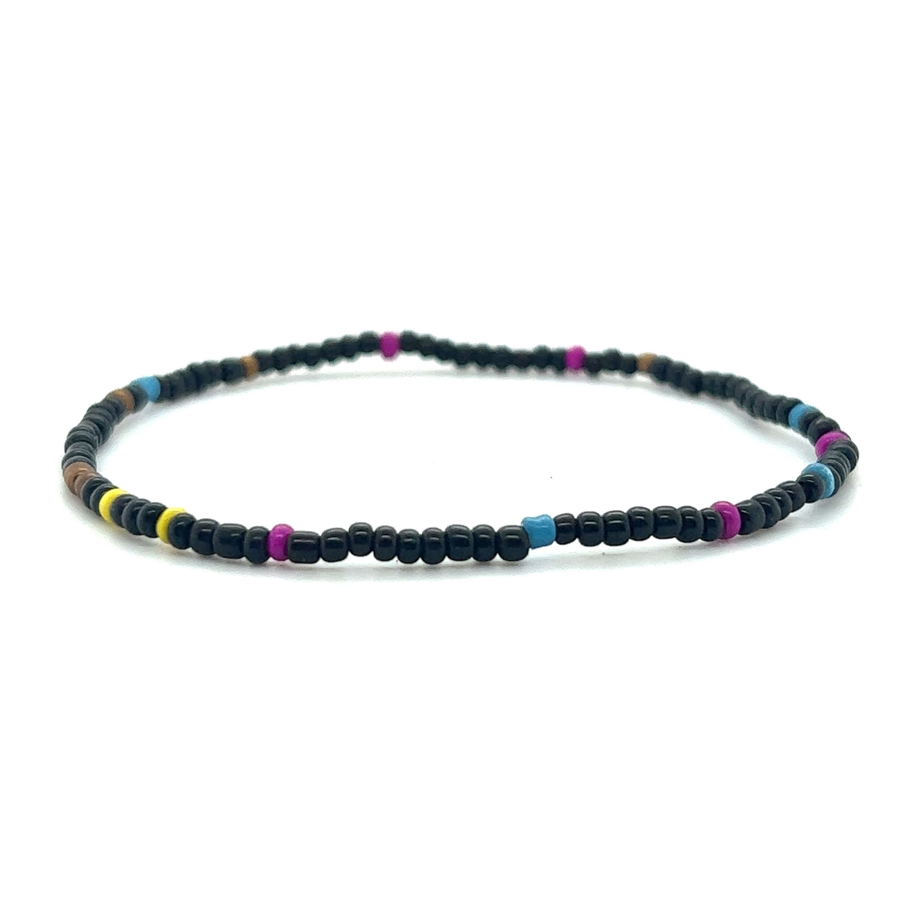 A Super Silver Dainty Beaded Bracelet on a white background.