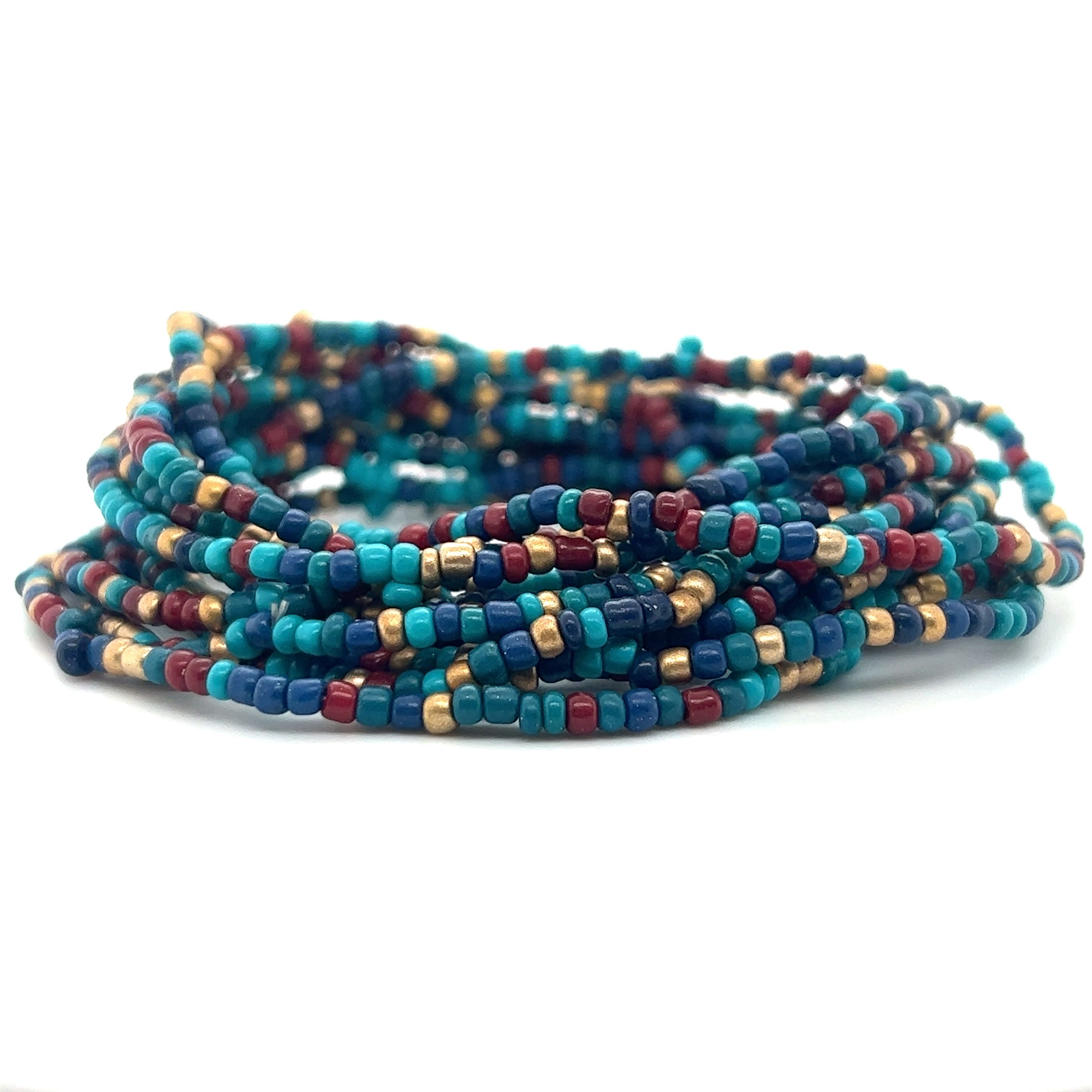 This Super Silver Dainty Beaded Bracelet features vibrant colors.