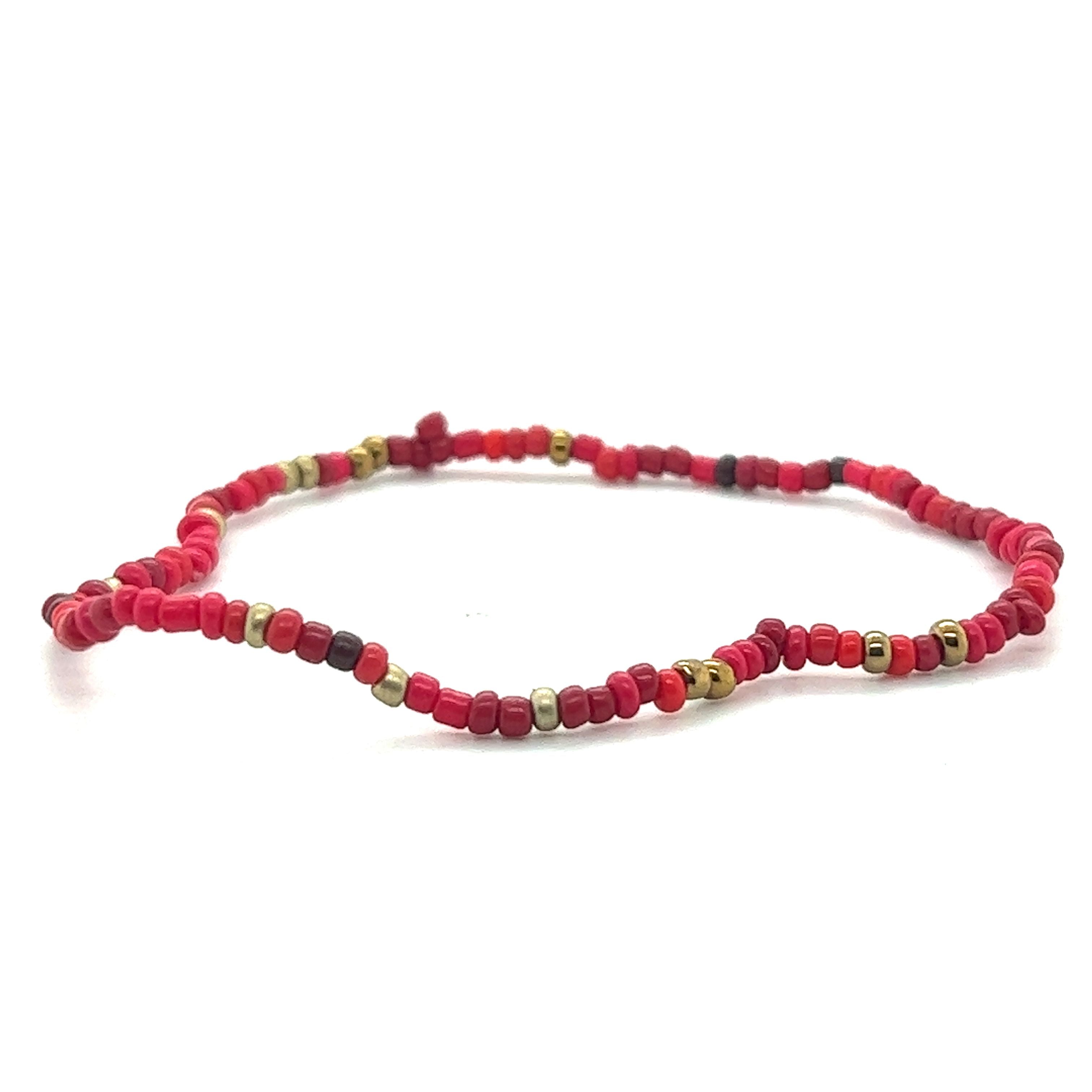 A Dainty Beaded Bracelet by Super Silver on a white background.