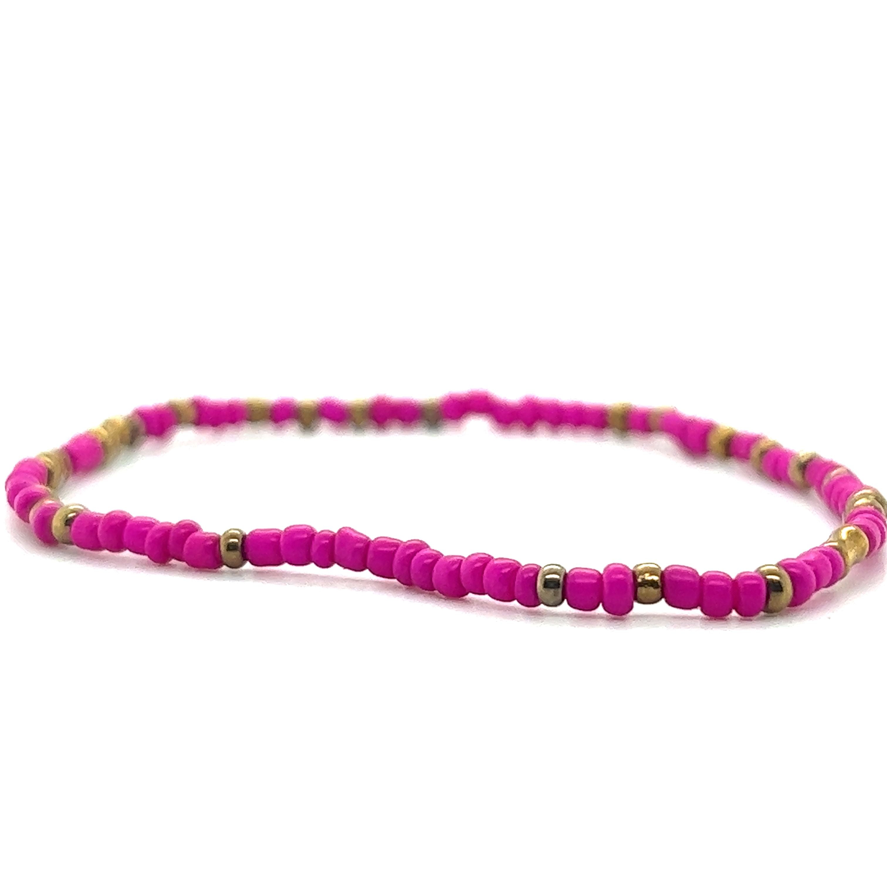 A Super Silver Dainty Beaded Bracelet on a white background.