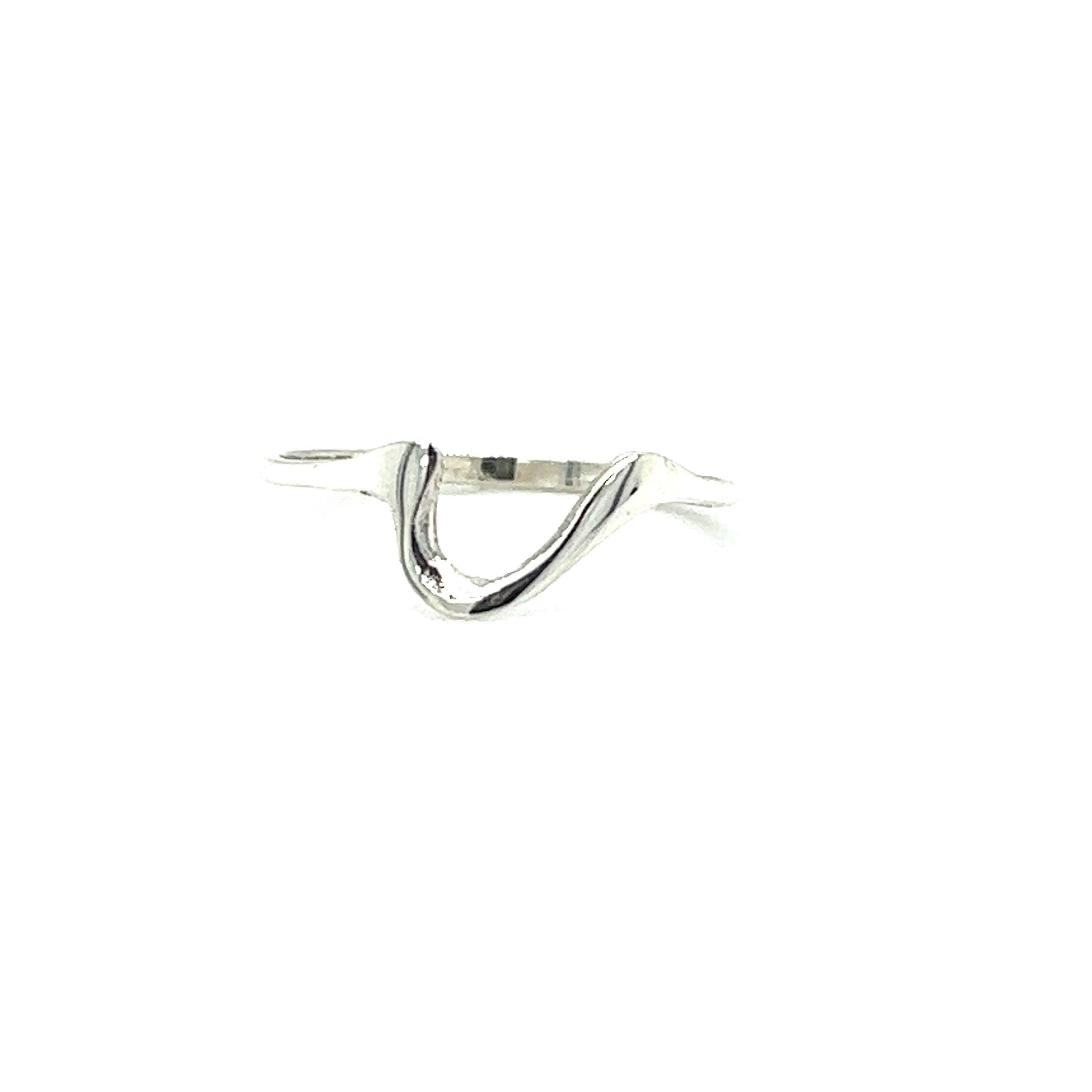 A Dainty Squiggle Ring with a curved shape, made by Super Silver.