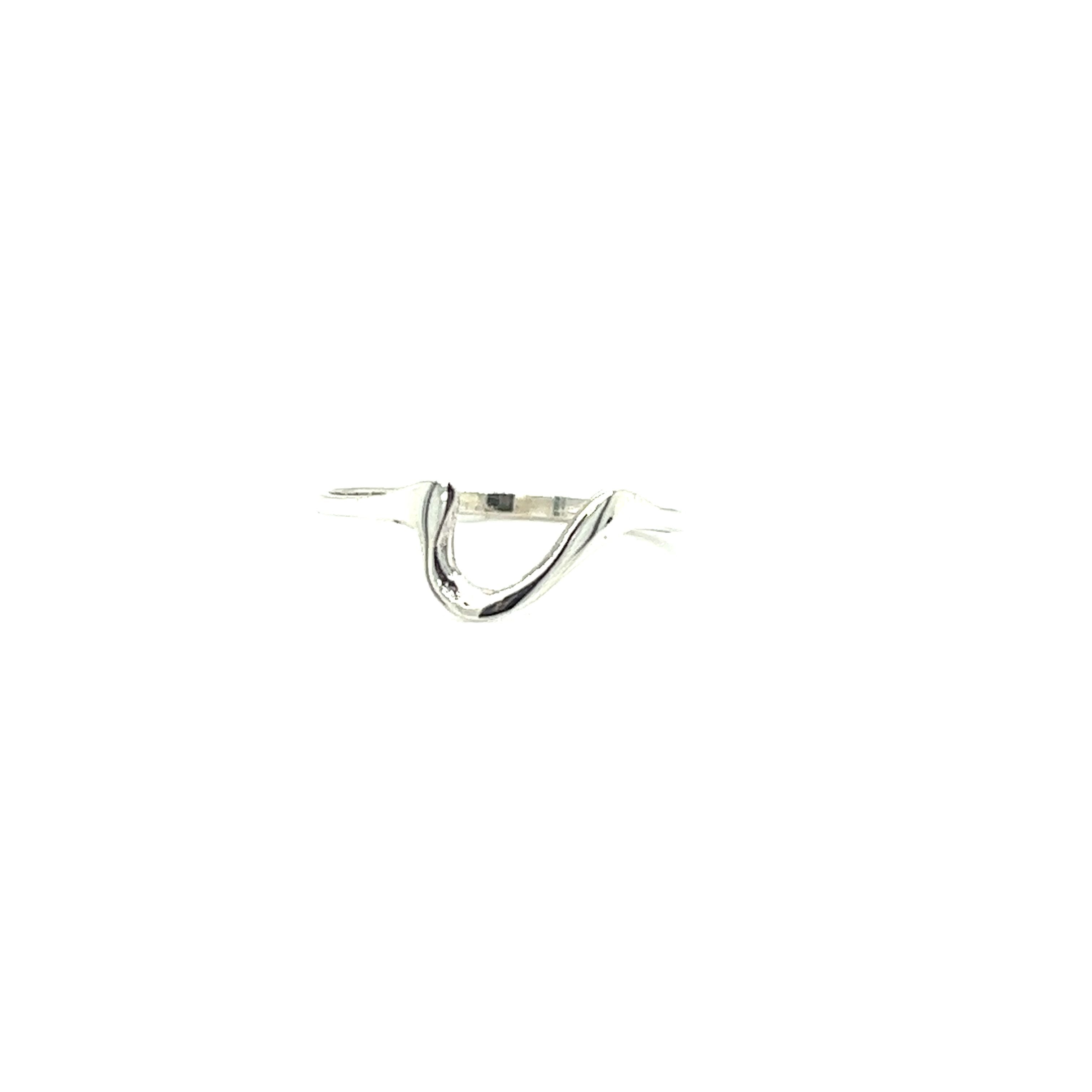 A petite size Dainty Squiggle Ring from Super Silver with a whimsical squiggle design, photographed on a white background.