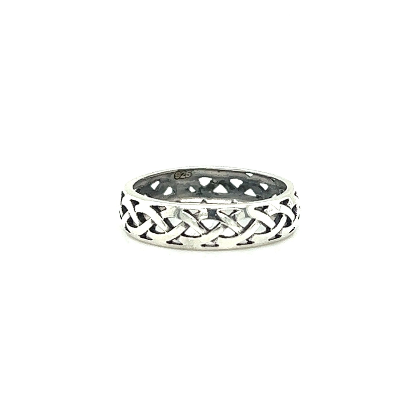 A cultural Silver Band With Celtic Weave.