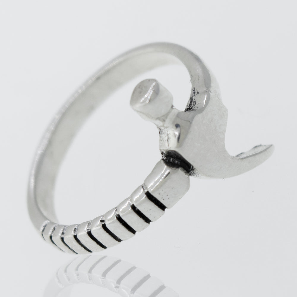 
                  
                    An adjustable Super Silver Hammer Ring.
                  
                