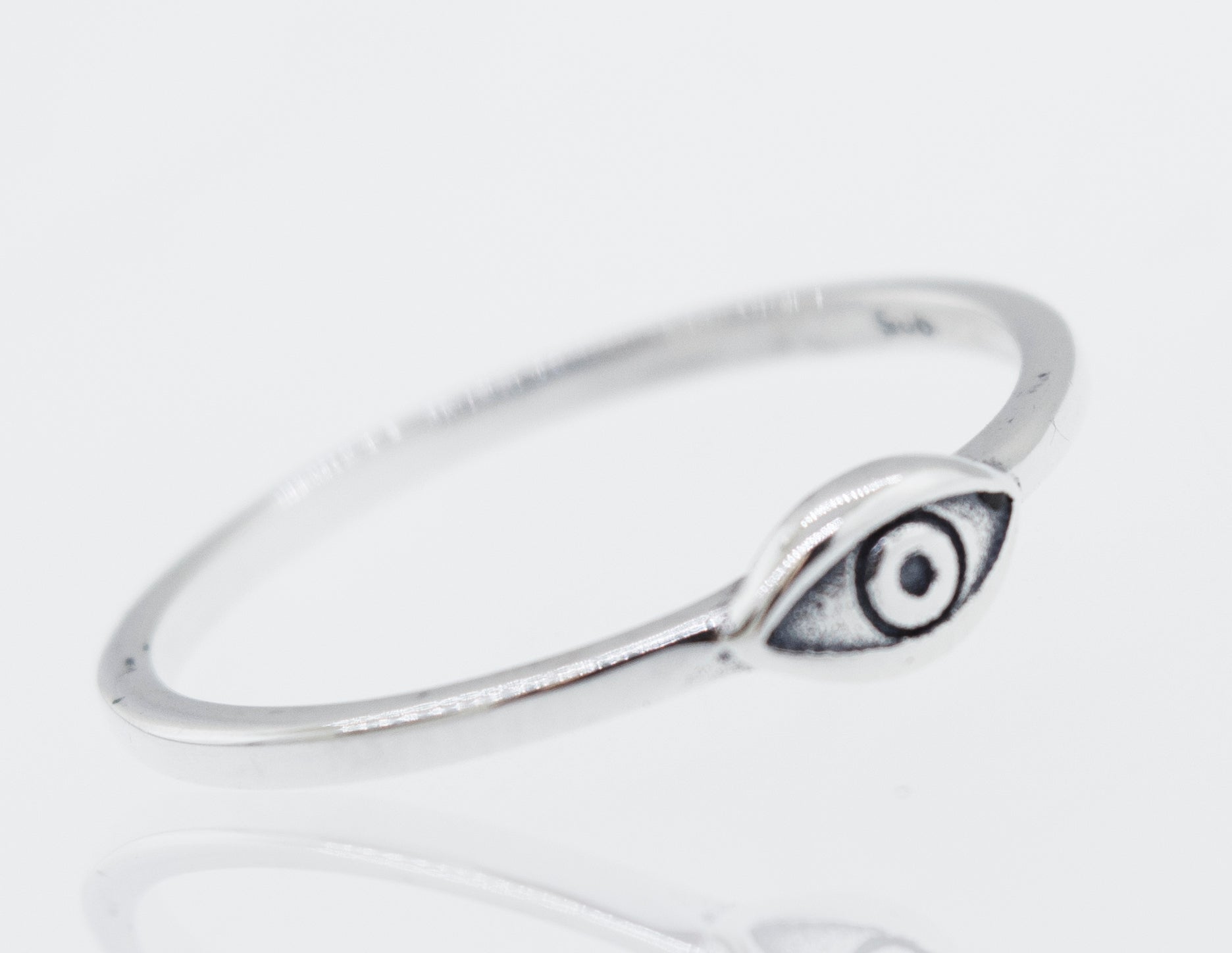 A Simple Eye Ring adorned with an evil eye.