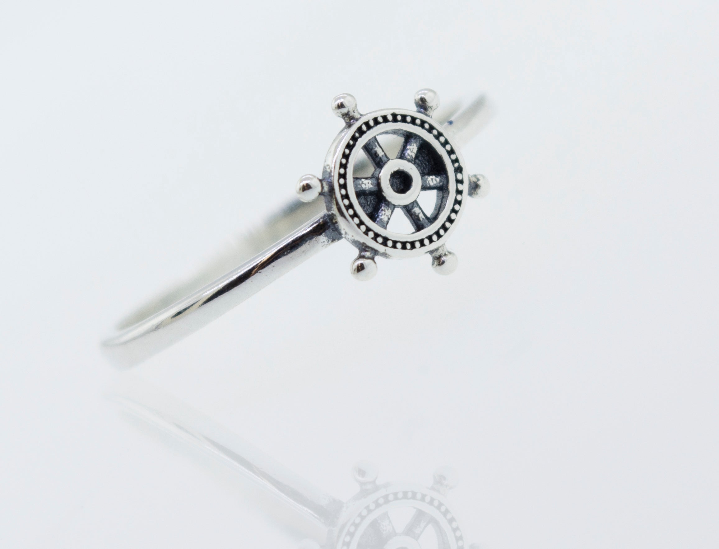 An oxidized Super Silver sterling silver helm ring.