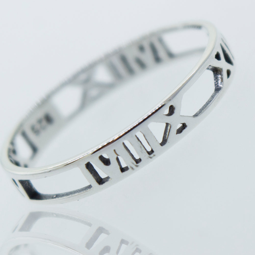 A Super Silver Roman Numerals Ring.