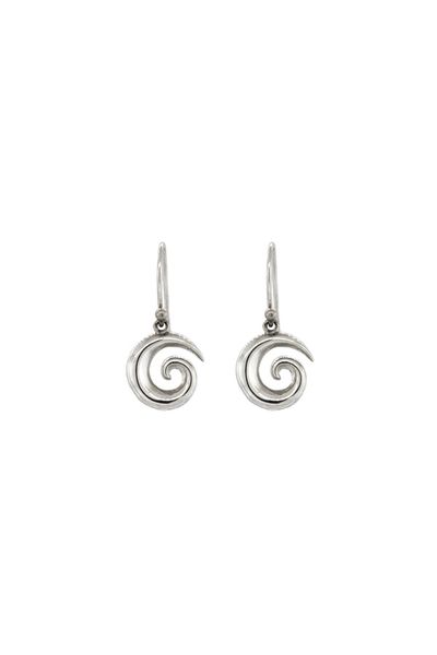 A pair of Super Silver Silver Swirl Earrings with a beautiful spiral swirl design.