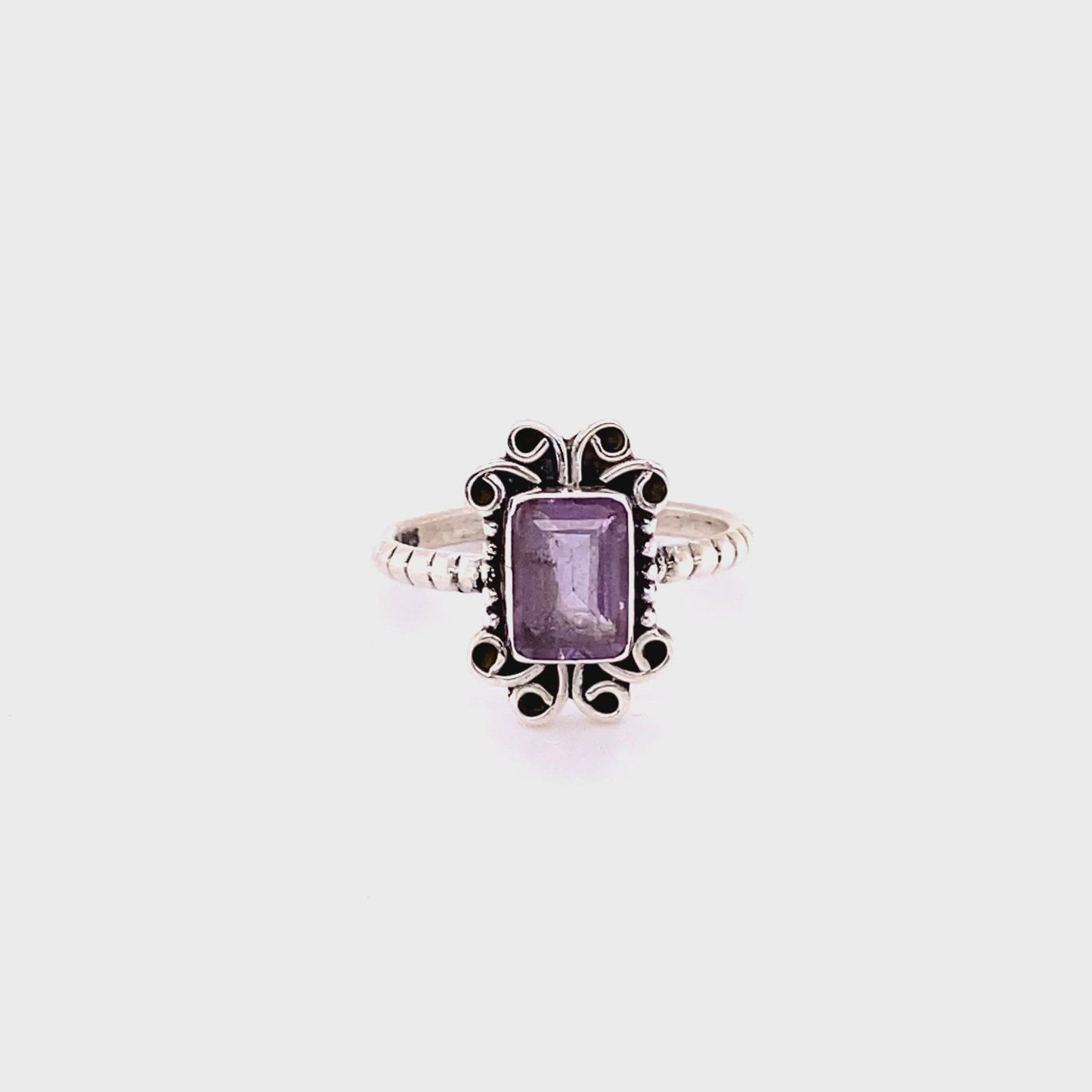 
                  
                    Load and play video in Gallery viewer, Natural Gemstone Square Ring with Swirls
                  
                
